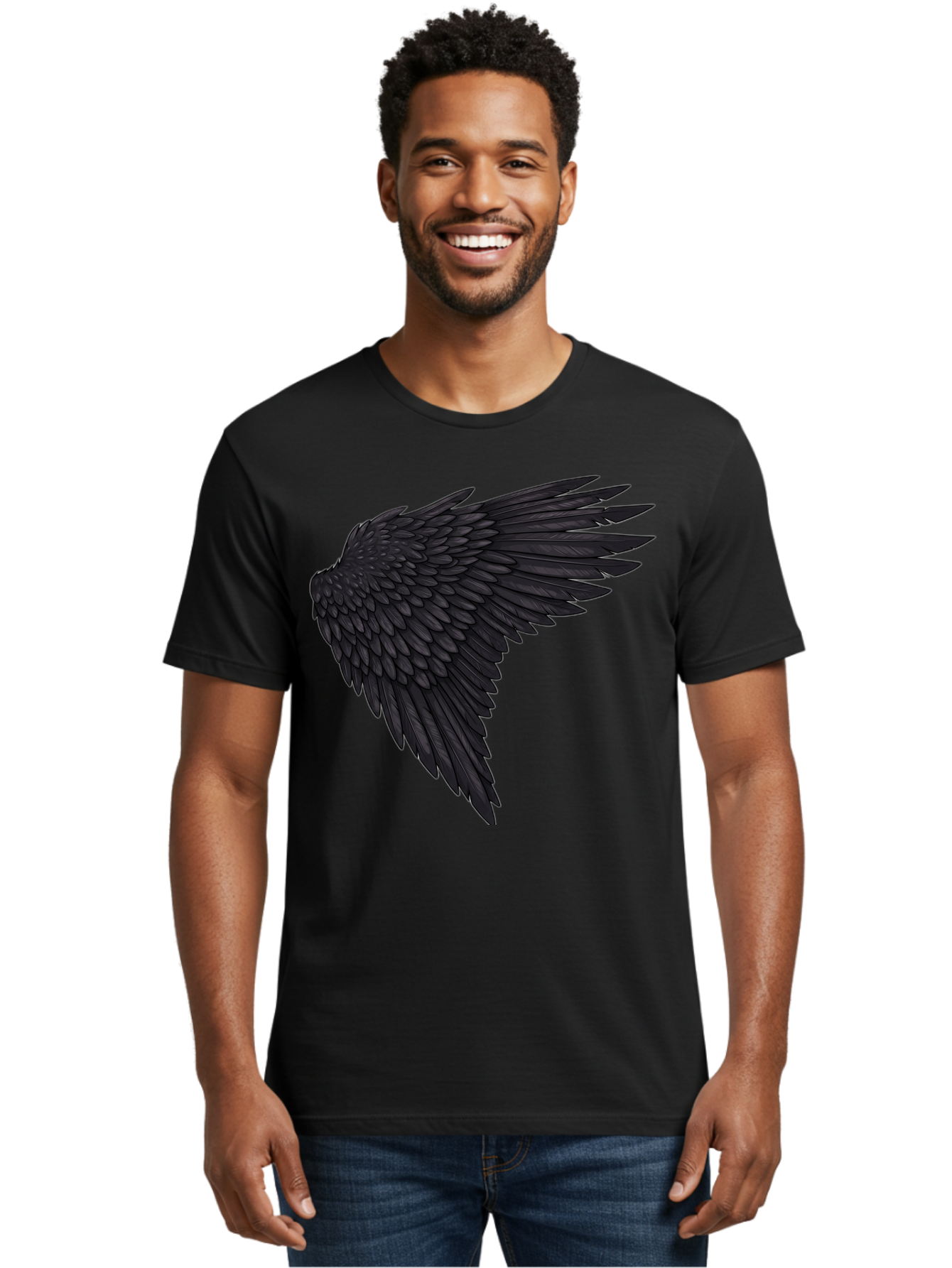 Black-Wing-1 Men'S Graphic Tee, 100% Cotton, Comfortable Casual Summer Wear, Machine Washable, Vintage Camera, Old Camera, Antique Camera, Black Camera, Classic Photography, Photography Equipment, Nostalgic Device, Film Camera, Camera Art Bak070