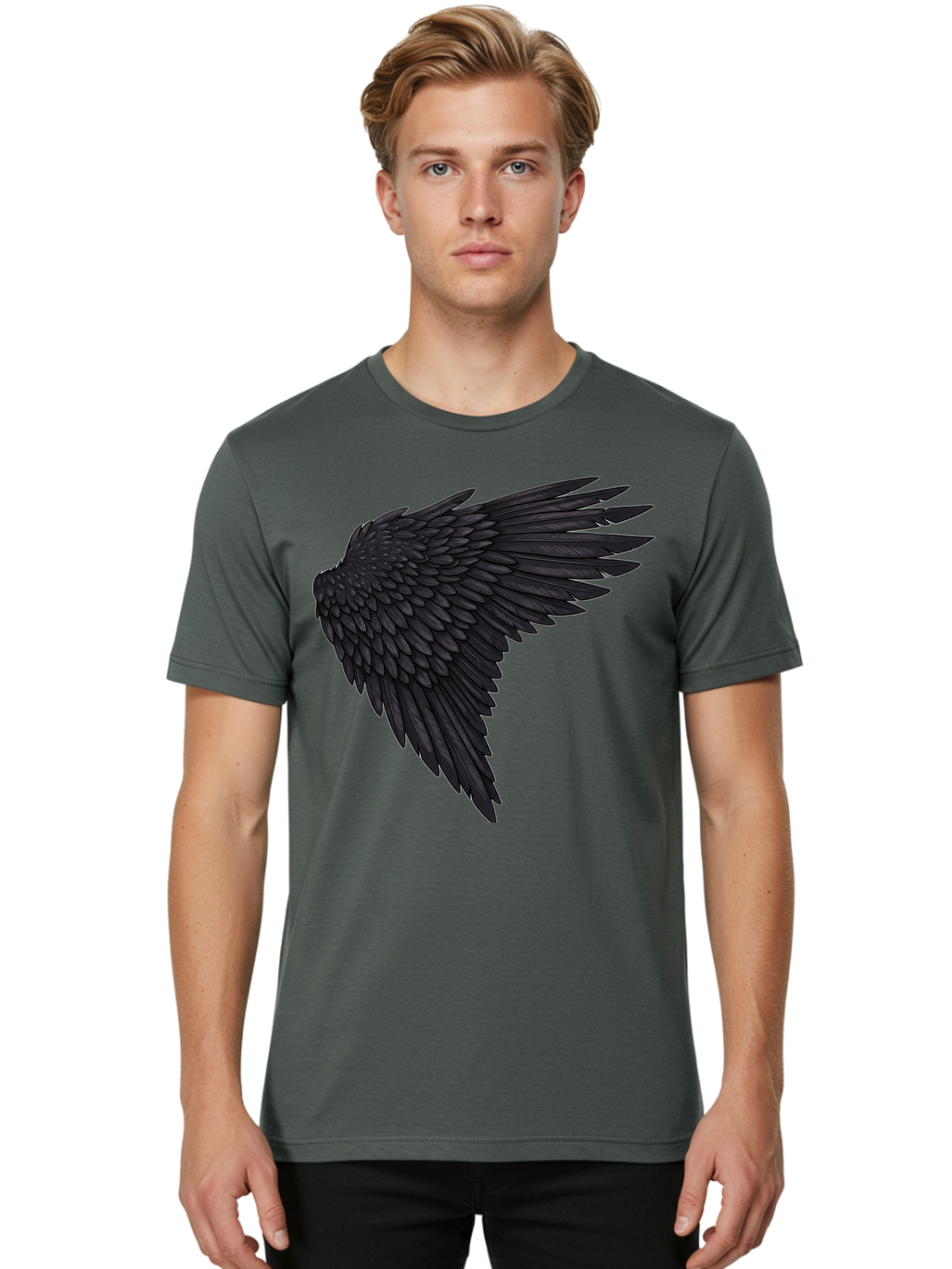 Black-Wing-1 Men'S Graphic Tee, 100% Cotton, Comfortable Casual Summer Wear, Machine Washable, Vintage Camera, Old Camera, Antique Camera, Black Camera, Classic Photography, Photography Equipment, Nostalgic Device, Film Camera, Camera Art Bak070