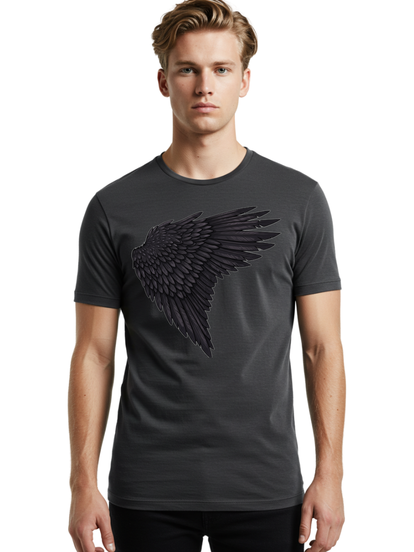 Black-Wing-1 Men'S Graphic Tee, 100% Cotton, Comfortable Casual Summer Wear, Machine Washable, Vintage Camera, Old Camera, Antique Camera, Black Camera, Classic Photography, Photography Equipment, Nostalgic Device, Film Camera, Camera Art Bak070