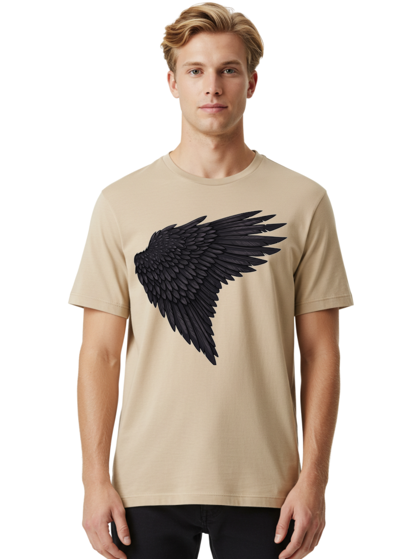 Black-Wing-1 Men'S Graphic Tee, 100% Cotton, Comfortable Casual Summer Wear, Machine Washable, Vintage Camera, Old Camera, Antique Camera, Black Camera, Classic Photography, Photography Equipment, Nostalgic Device, Film Camera, Camera Art Bak070