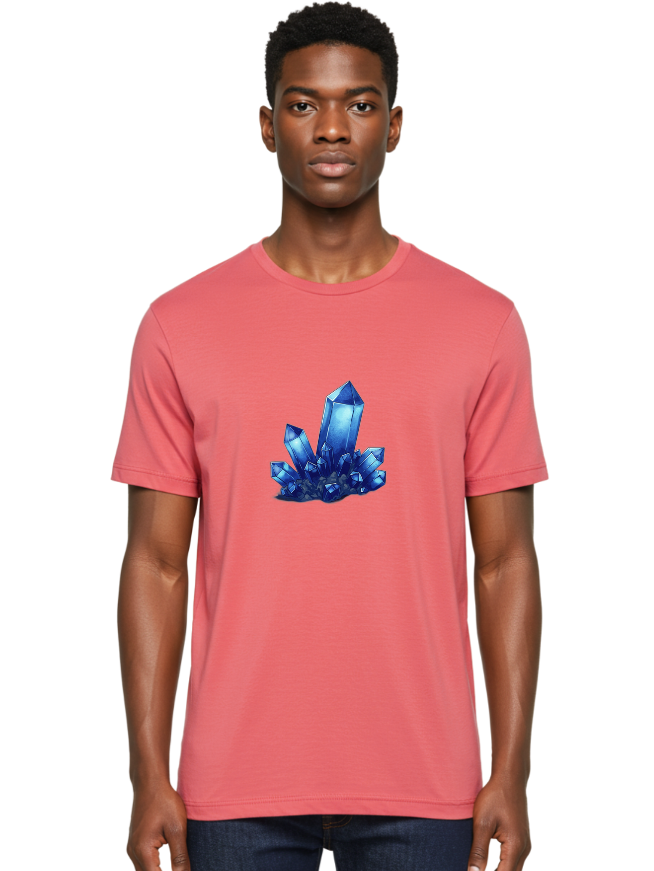Blue-Crystal-Cluster-1 Men'S Graphic Tee, 100% Cotton, Comfortable Casual Summer Wear, Machine Washable, Vintage Camera, Old Camera, Antique Camera, Black Camera, Classic Photography, Photography Equipment, Nostalgic Device, Film Camera, Bak075