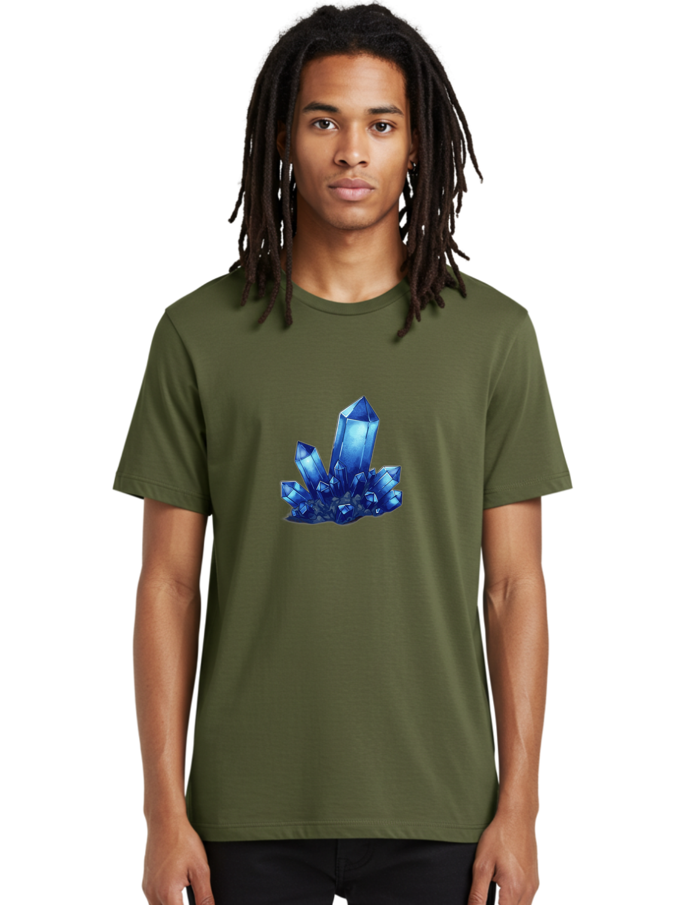 Blue-Crystal-Cluster-1 Men'S Graphic Tee, 100% Cotton, Comfortable Casual Summer Wear, Machine Washable, Vintage Camera, Old Camera, Antique Camera, Black Camera, Classic Photography, Photography Equipment, Nostalgic Device, Film Camera, Bak075