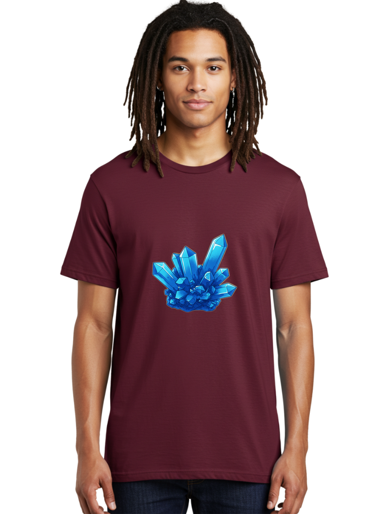 Blue-Crystal-Cluster Men'S Graphic Tee, 100% Cotton, Comfortable Casual Summer Wear, Machine Washable, Vintage Camera, Old Camera, Antique Camera, Black Camera, Classic Photography, Photography Equipment, Nostalgic Device, Film Camera, Bak076