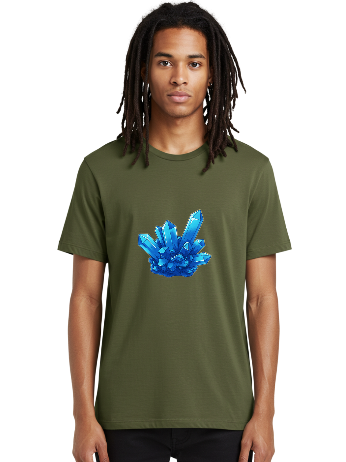 Blue-Crystal-Cluster Men'S Graphic Tee, 100% Cotton, Comfortable Casual Summer Wear, Machine Washable, Vintage Camera, Old Camera, Antique Camera, Black Camera, Classic Photography, Photography Equipment, Nostalgic Device, Film Camera, Bak076