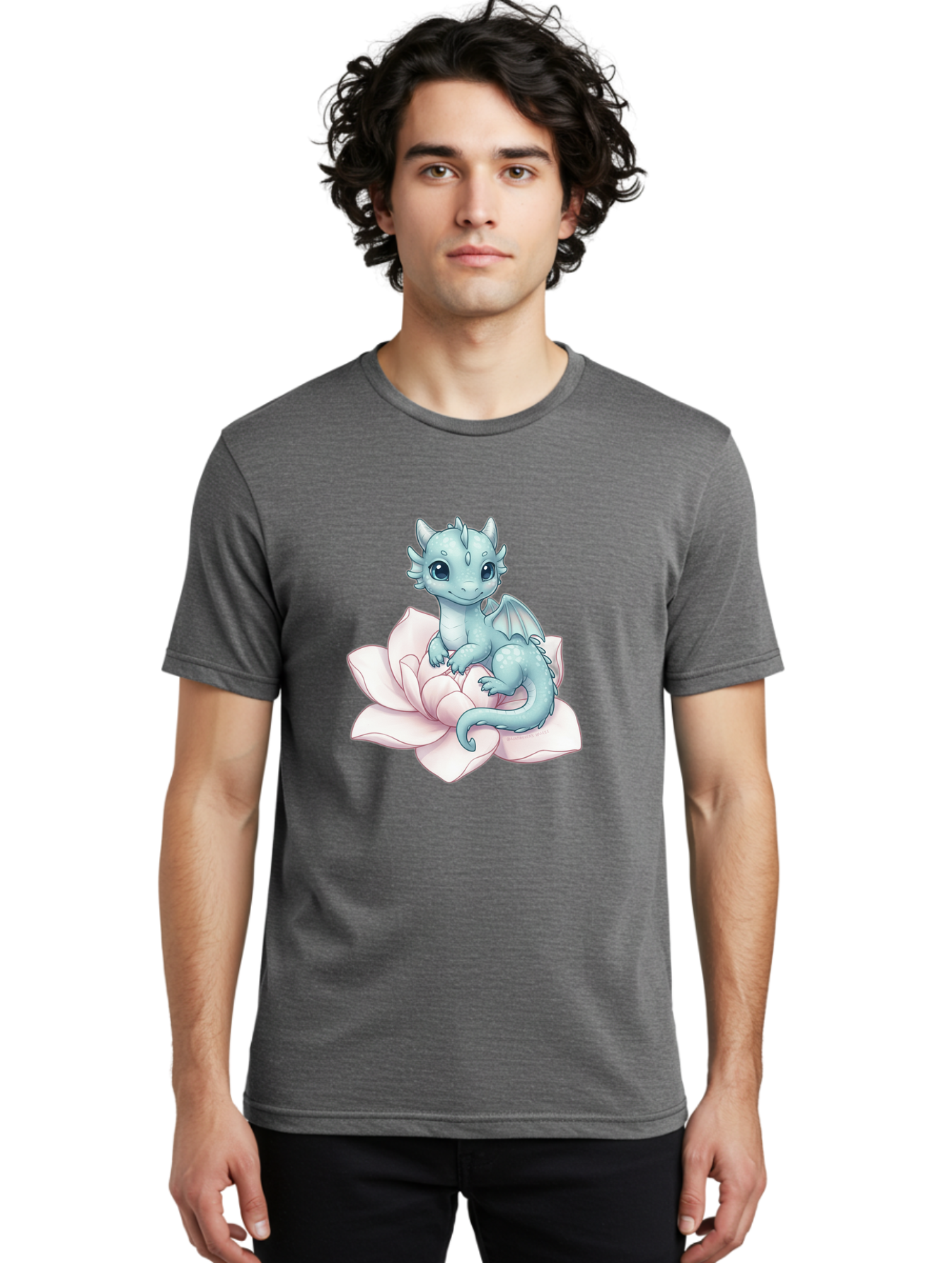 Blue-Dragon-On-Flower-1 Men'S Graphic Tee, 100% Cotton, Comfortable Casual Summer Wear, Machine Washable, Vintage Camera, Old Camera, Antique Camera, Black Camera, Classic Photography, Photography Equipment, Nostalgic Device, Film Camera, Bak077
