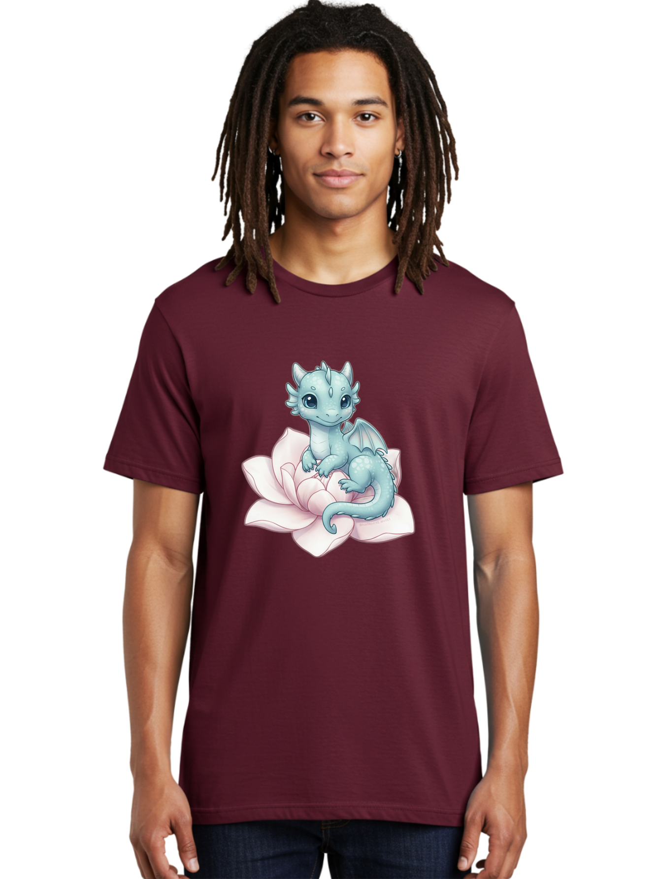 Blue-Dragon-On-Flower-1 Men'S Graphic Tee, 100% Cotton, Comfortable Casual Summer Wear, Machine Washable, Vintage Camera, Old Camera, Antique Camera, Black Camera, Classic Photography, Photography Equipment, Nostalgic Device, Film Camera, Bak077