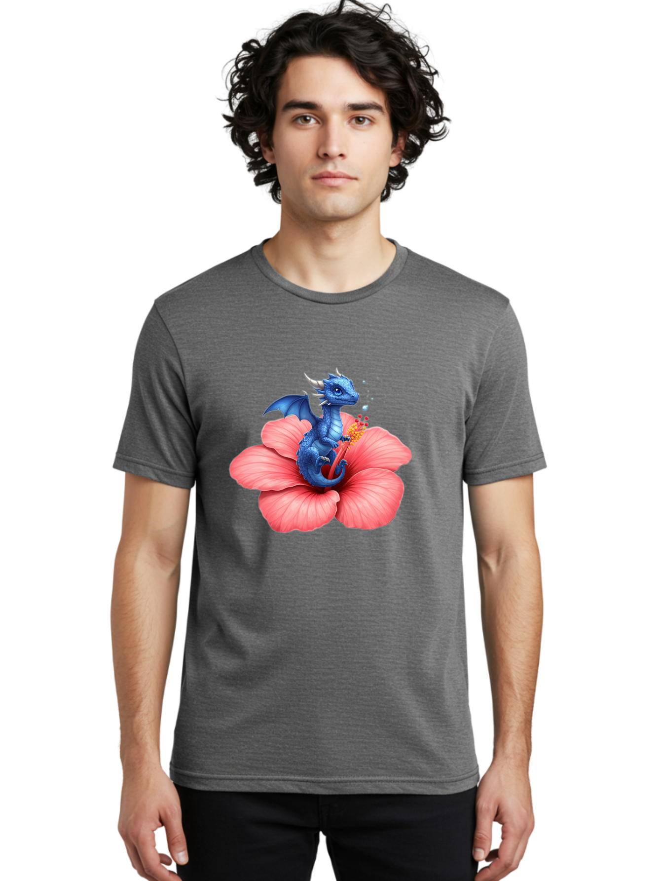 Blue-Dragon-On-Hibiscus-Flower Men'S Graphic Tee, 100% Cotton, Comfortable Casual Summer Wear, Machine Washable, Vintage Camera, Old Camera, Antique Camera, Black Camera, Classic Photography, Photography Equipment, Nostalgic Device, Bak079