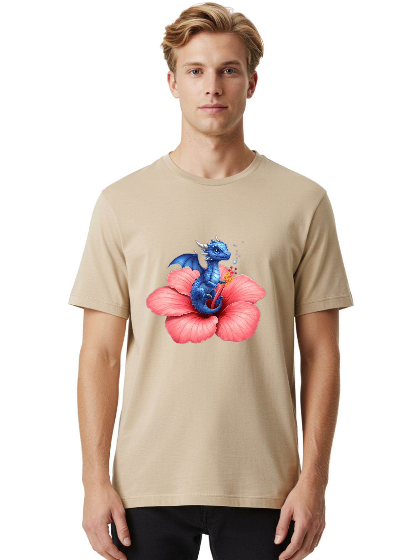 Blue-Dragon-On-Hibiscus-Flower Men'S Graphic Tee, 100% Cotton, Comfortable Casual Summer Wear, Machine Washable, Vintage Camera, Old Camera, Antique Camera, Black Camera, Classic Photography, Photography Equipment, Nostalgic Device, Bak079