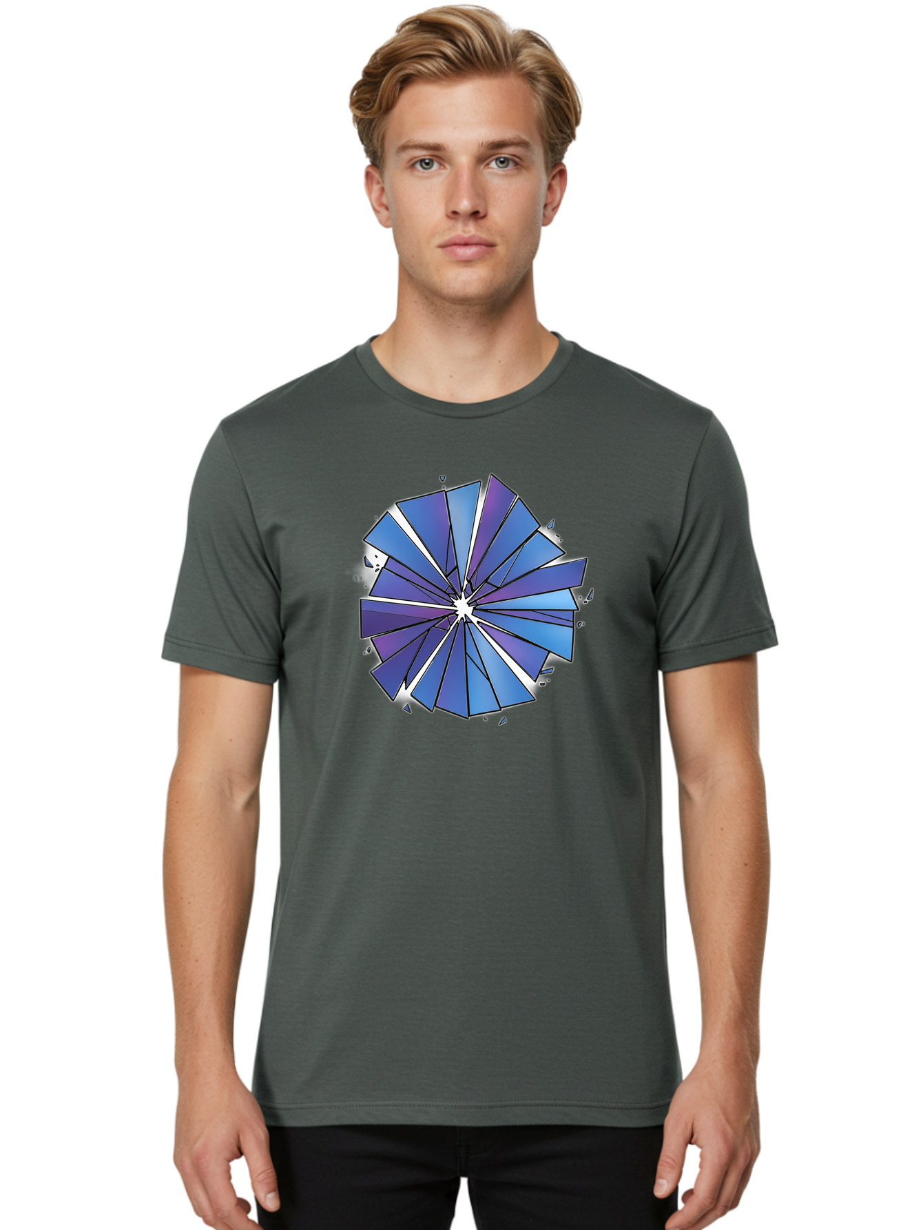 Blue-Pinwheel Men'S Graphic Tee, 100% Cotton, Comfortable Casual Summer Wear, Machine Washable, Vintage Camera, Old Camera, Antique Camera, Black Camera, Classic Photography, Photography Equipment, Nostalgic Device, Film Camera, Camera Art Bak082