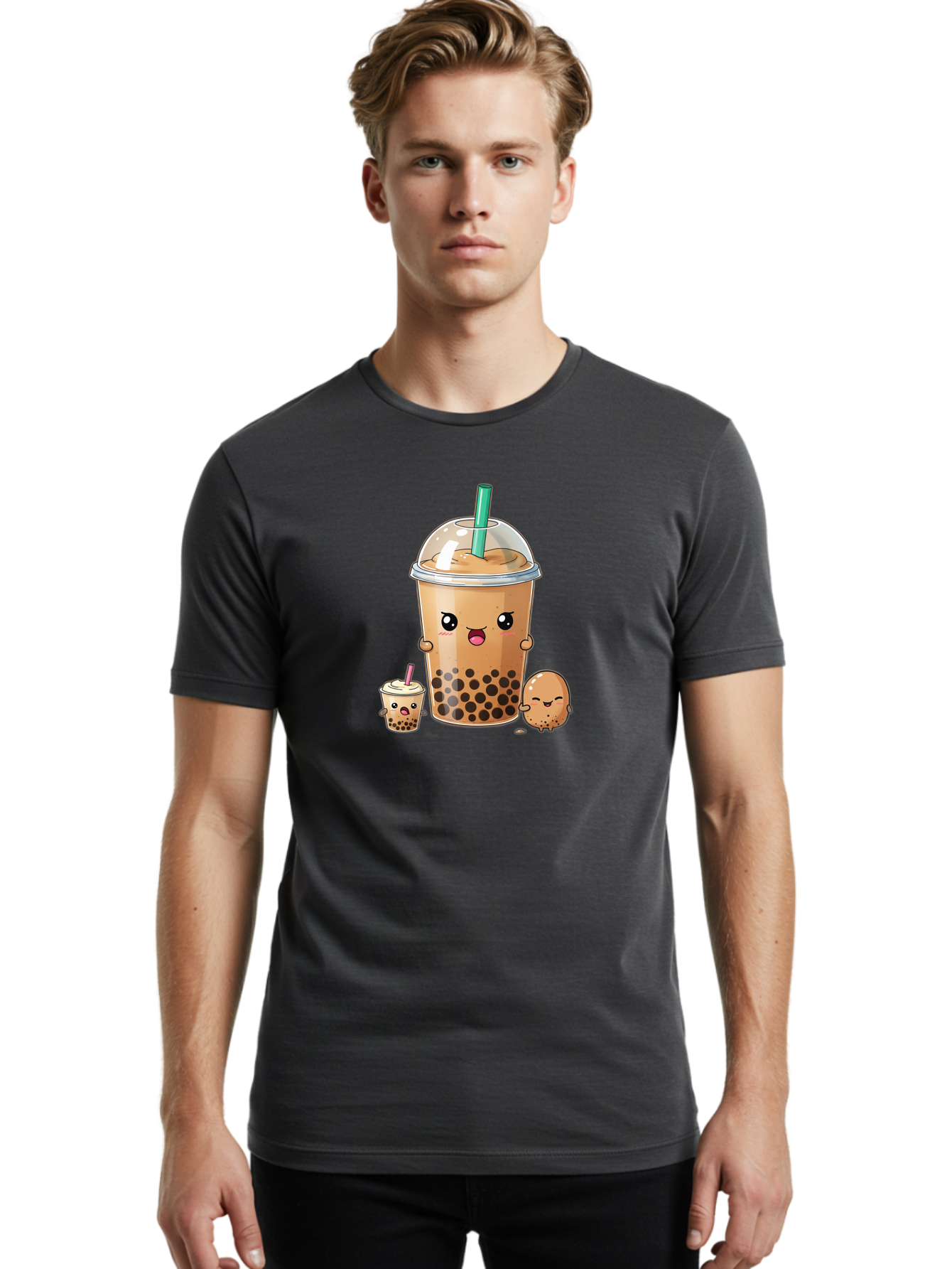 Boba-Tea-1 Men'S Graphic Tee, 100% Cotton, Comfortable Casual Summer Wear, Machine Washable, Vintage Camera, Old Camera, Antique Camera, Black Camera, Classic Photography, Photography Equipment, Nostalgic Device, Film Camera, Camera Art Bak085