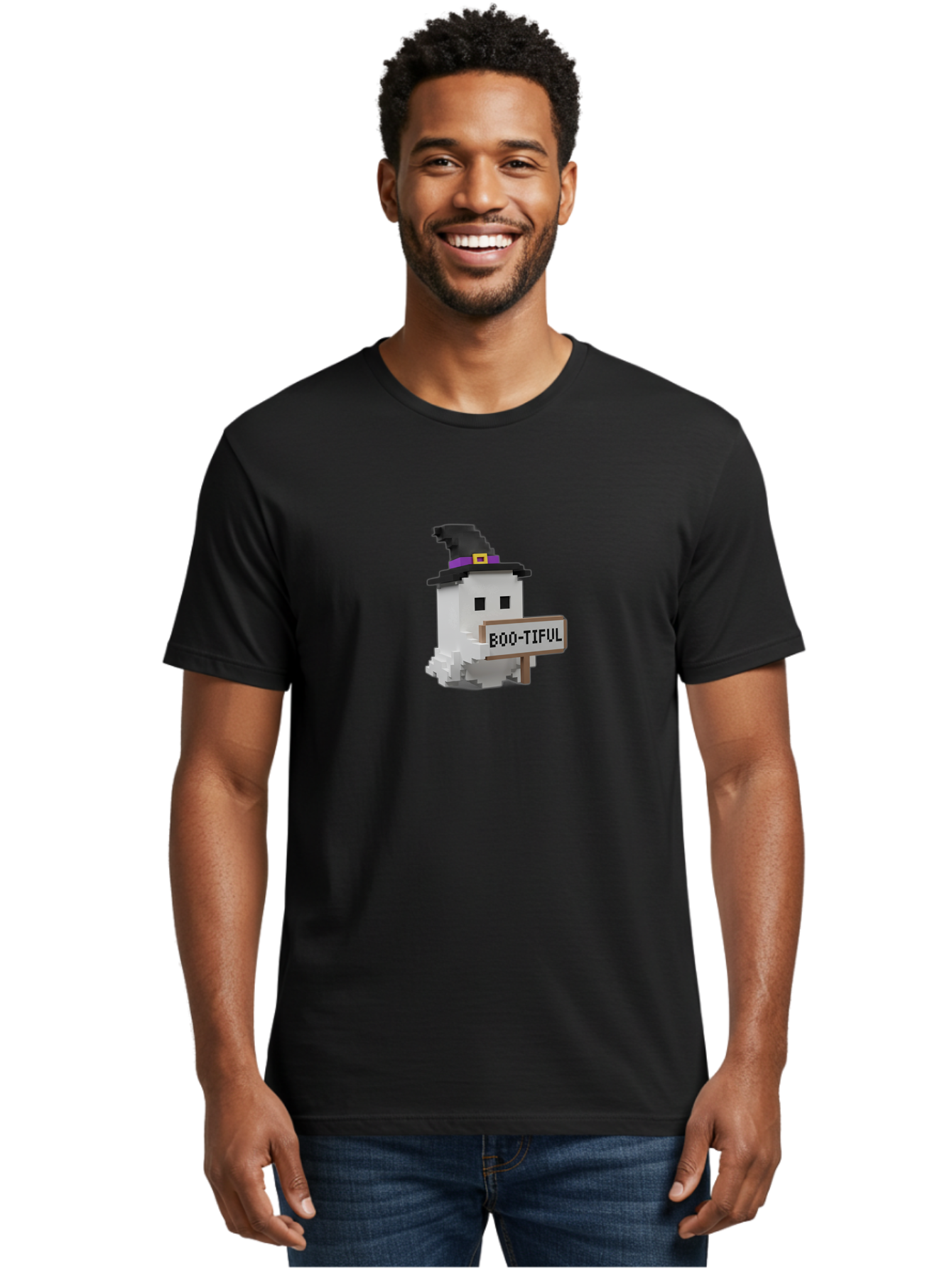 Boo-Tiful-1 Men'S Graphic Tee, 100% Cotton, Comfortable Casual Summer Wear, Machine Washable, Vintage Camera, Old Camera, Antique Camera, Black Camera, Classic Photography, Photography Equipment, Nostalgic Device, Film Camera, Camera Art Bak088