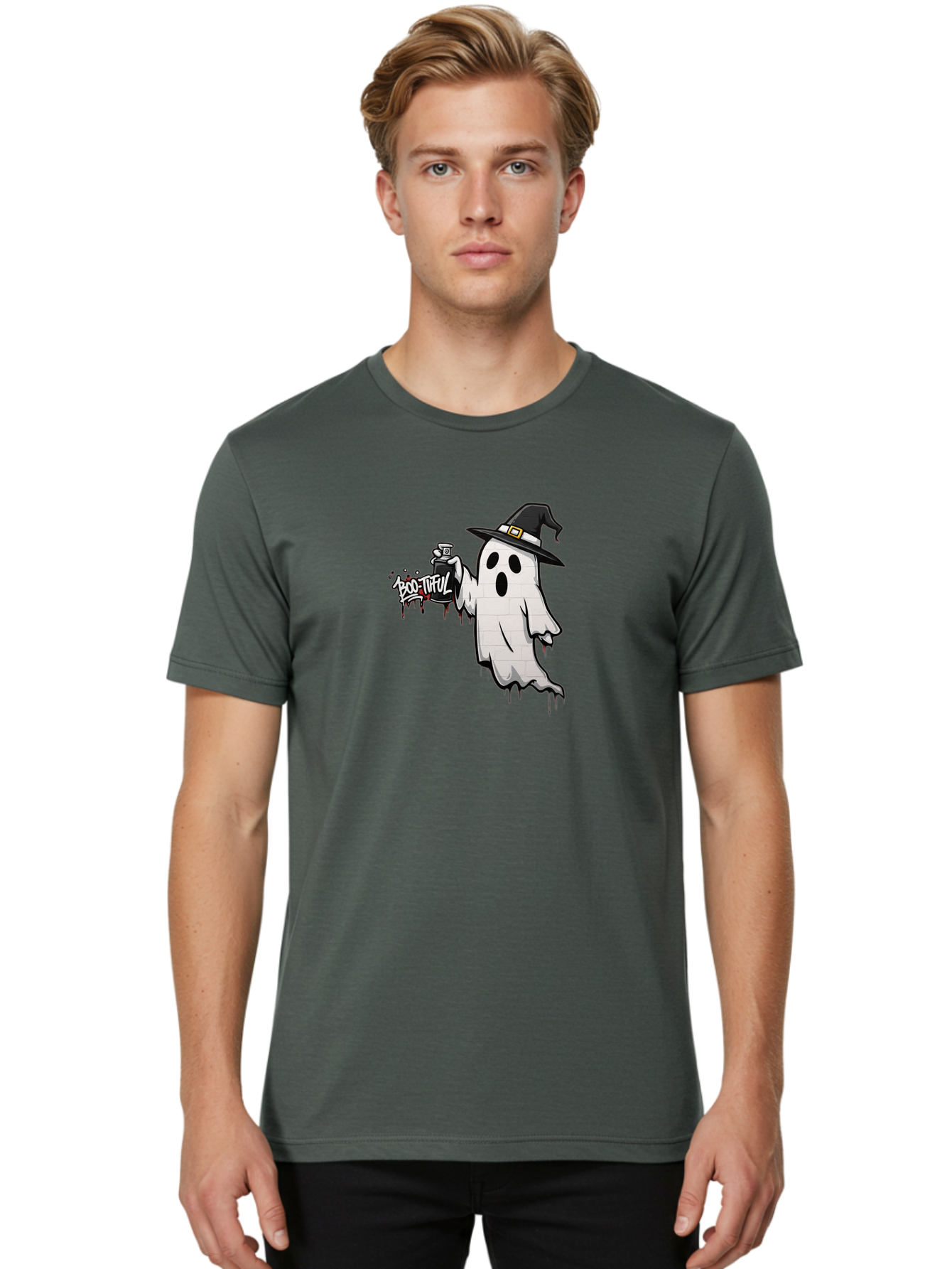 Boo-Tiful-2 Men'S Graphic Tee, 100% Cotton, Comfortable Casual Summer Wear, Machine Washable, Vintage Camera, Old Camera, Antique Camera, Black Camera, Classic Photography, Photography Equipment, Nostalgic Device, Film Camera, Camera Art Bak089
