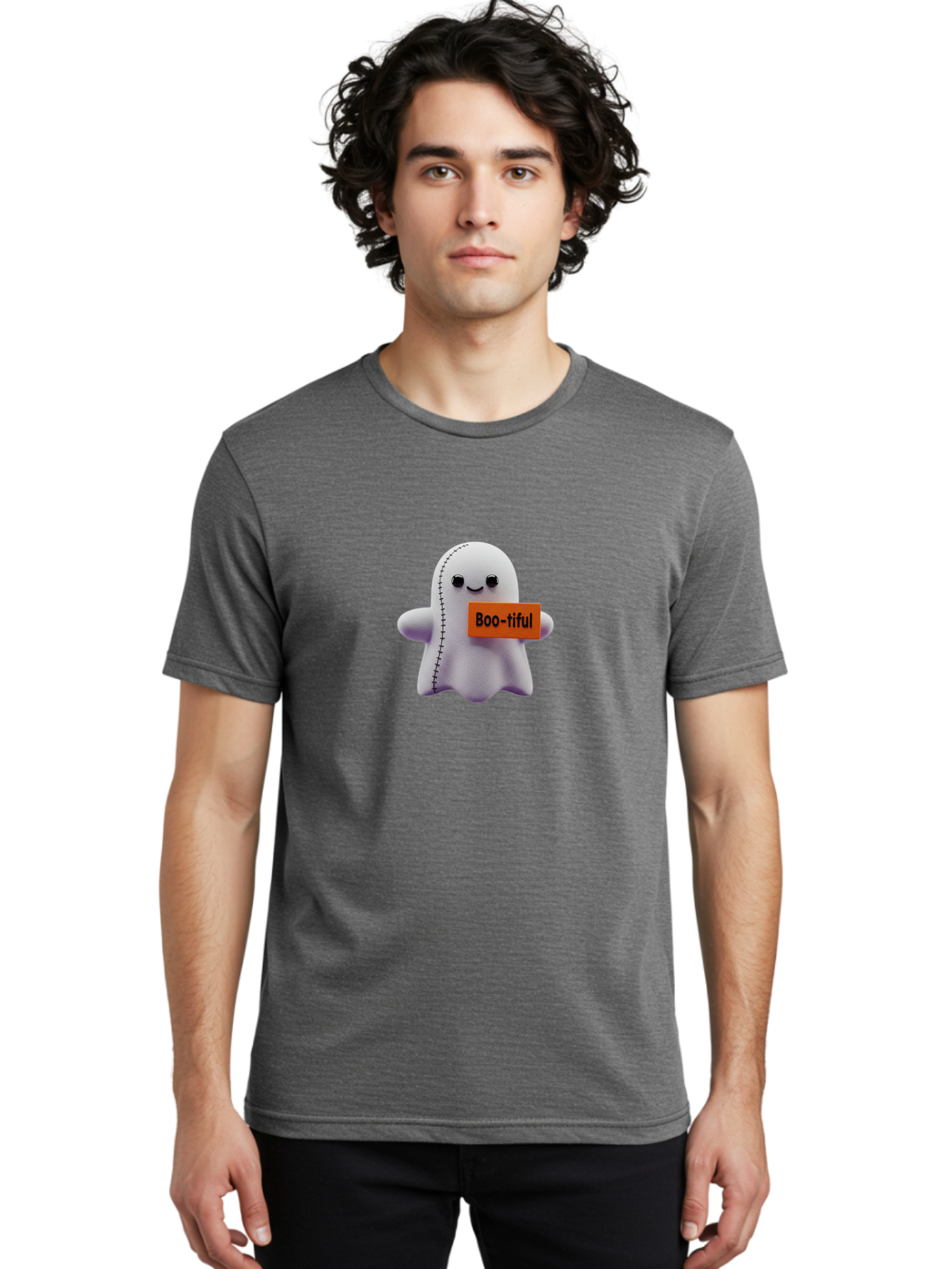 Boo-Tiful-Ghost-1 Men'S Graphic Tee, 100% Cotton, Comfortable Casual Summer Wear, Machine Washable, Vintage Camera, Old Camera, Antique Camera, Black Camera, Classic Photography, Photography Equipment, Nostalgic Device, Film Camera, Camera Art Bak093