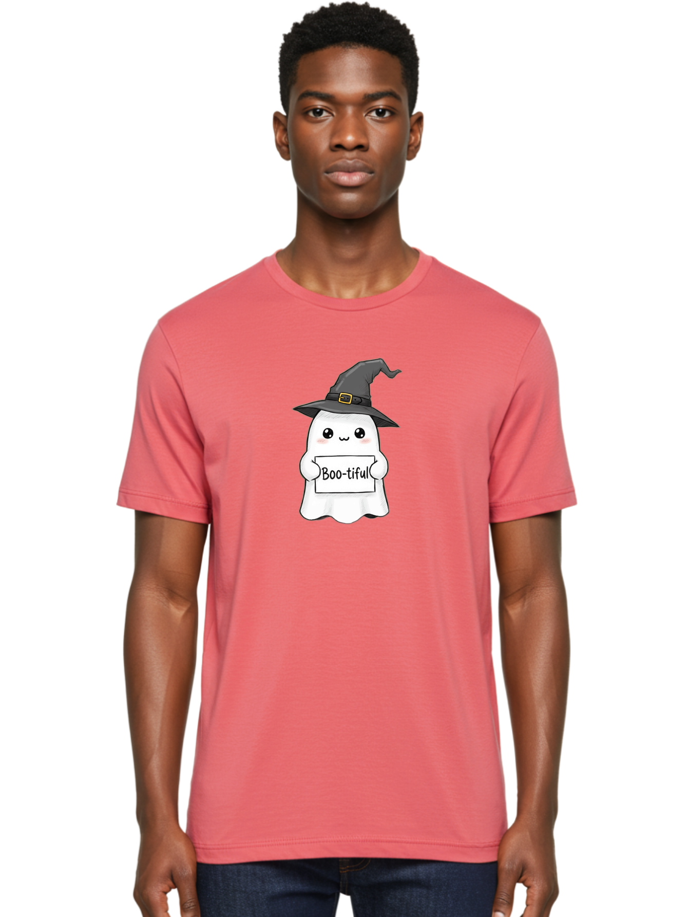 Boo-Tiful-Ghost-3 Men'S Graphic Tee, 100% Cotton, Comfortable Casual Summer Wear, Machine Washable, Vintage Camera, Old Camera, Antique Camera, Black Camera, Classic Photography, Photography Equipment, Nostalgic Device, Film Camera, Camera Art Bak095