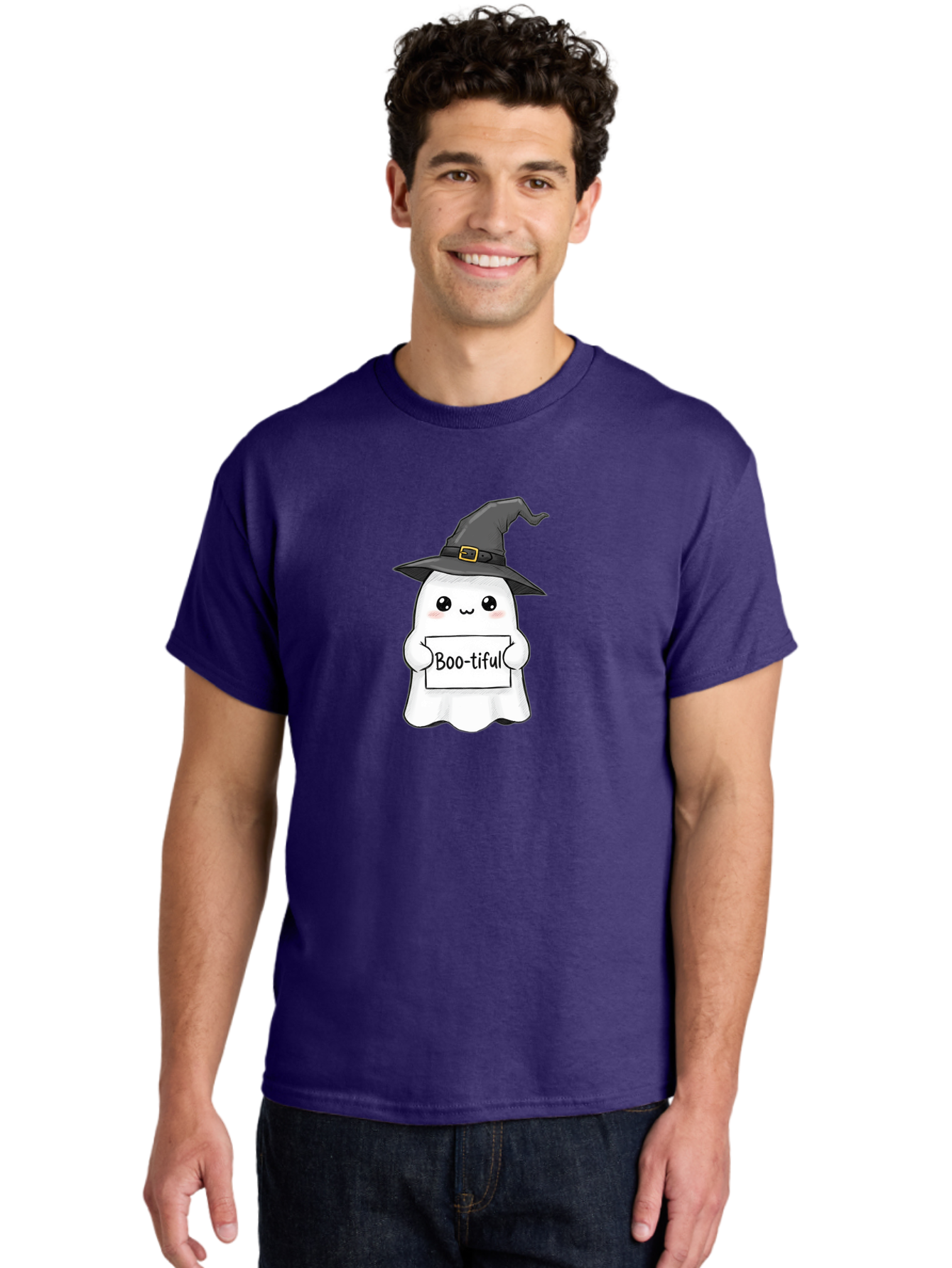 Boo-Tiful-Ghost-3 Men'S Graphic Tee, 100% Cotton, Comfortable Casual Summer Wear, Machine Washable, Vintage Camera, Old Camera, Antique Camera, Black Camera, Classic Photography, Photography Equipment, Nostalgic Device, Film Camera, Camera Art Bak095