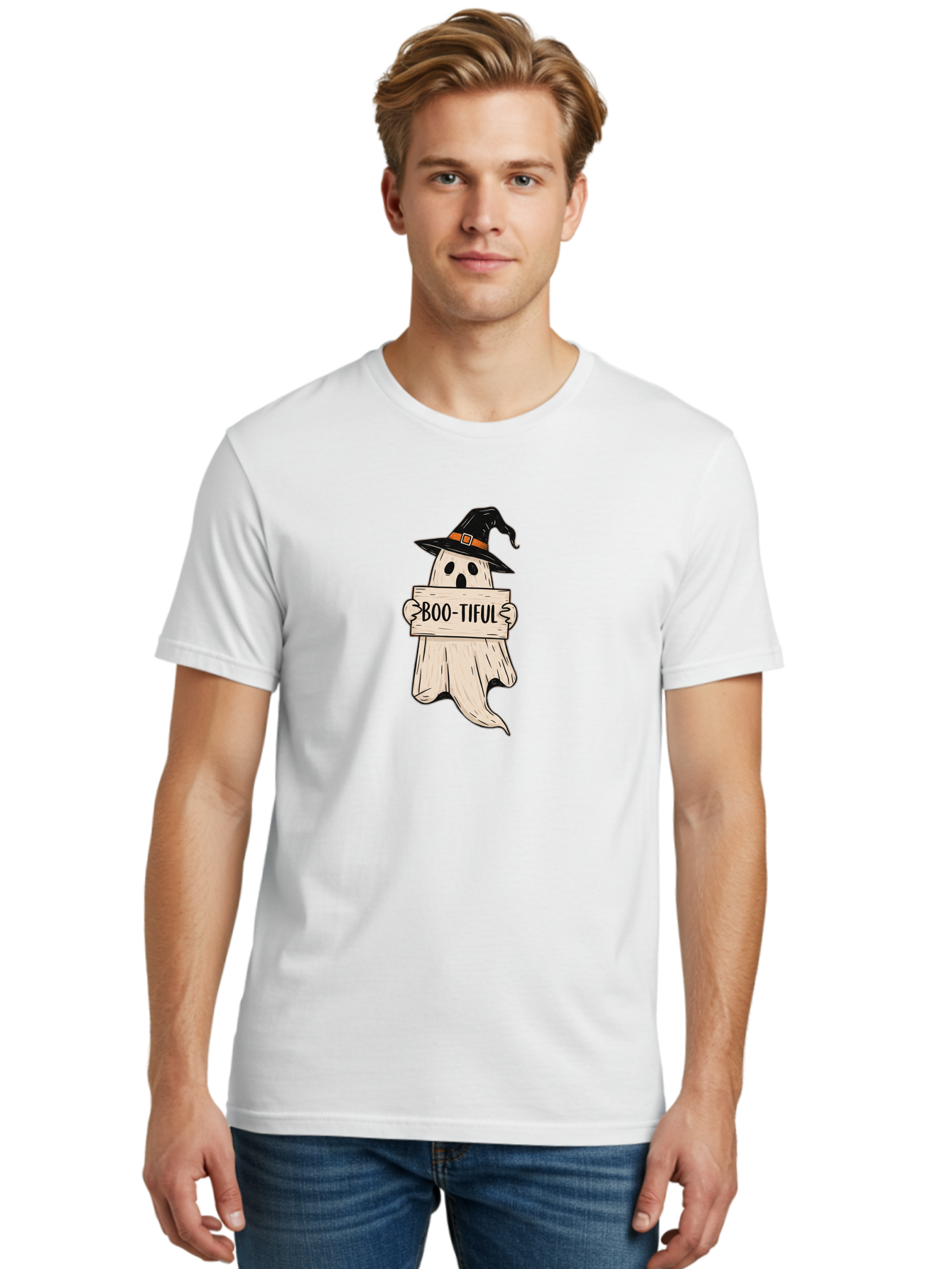 Boo-Tiful-Ghost-4 Men'S Graphic Tee, 100% Cotton, Comfortable Casual Summer Wear, Machine Washable, Vintage Camera, Old Camera, Antique Camera, Black Camera, Classic Photography, Photography Equipment, Nostalgic Device, Film Camera, Camera Art Bak096