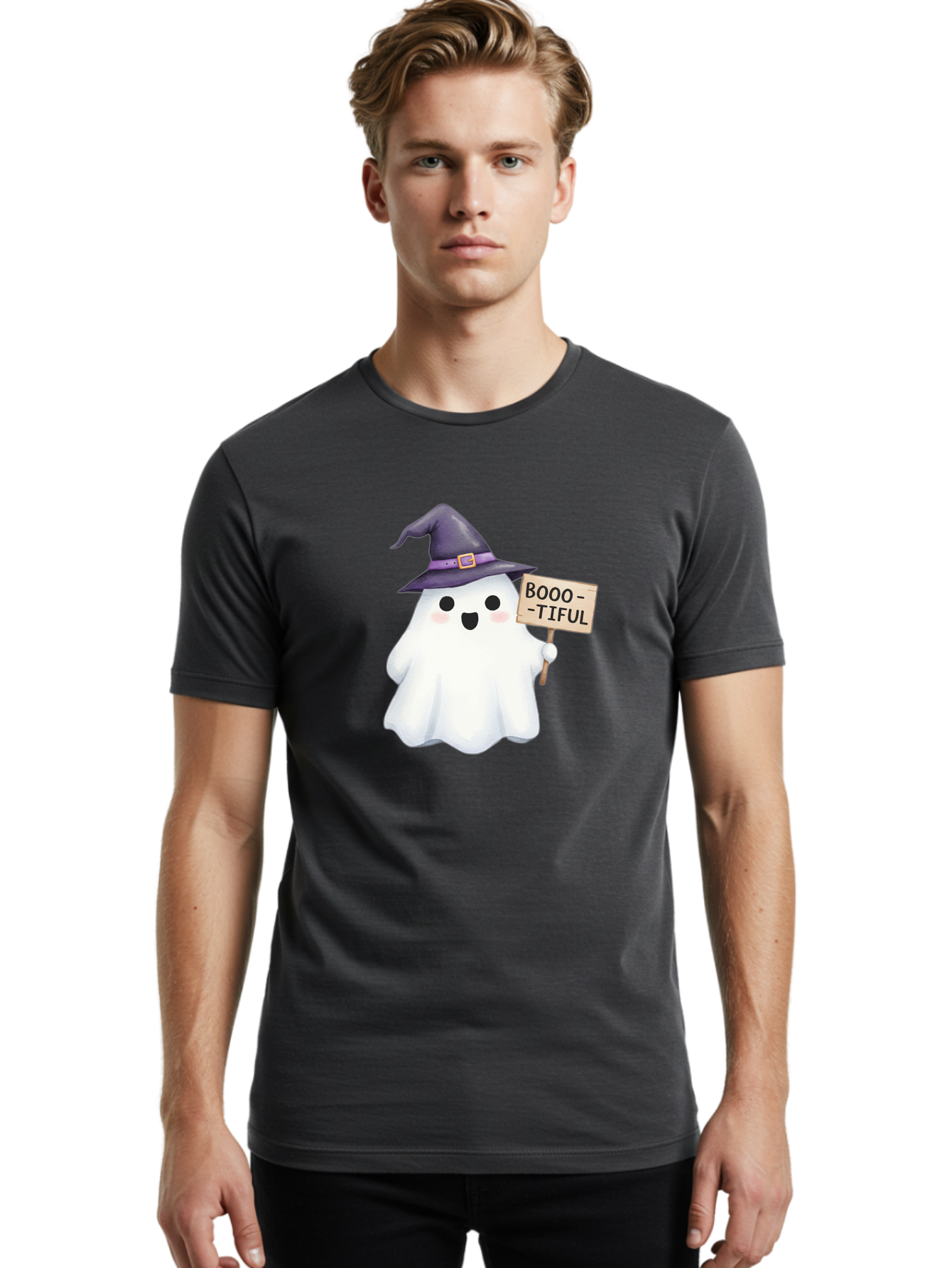 Booo-Tiful-Ghost Men'S Graphic Tee, 100% Cotton, Comfortable Casual Summer Wear, Machine Washable, Vintage Camera, Old Camera, Antique Camera, Black Camera, Classic Photography, Photography Equipment, Nostalgic Device, Film Camera, Camera Art Bak101