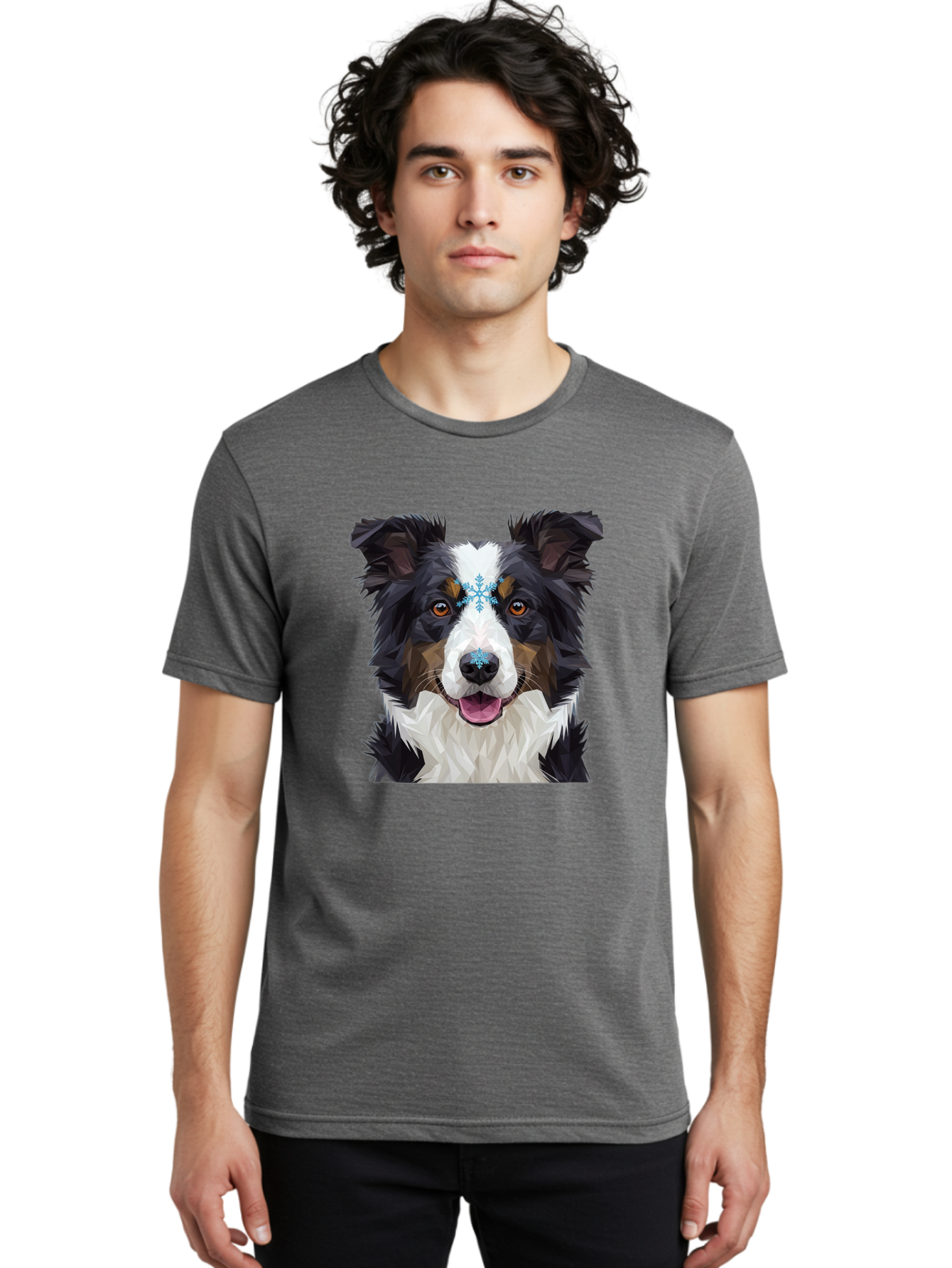 Border-Collie-With-Snowflake Men'S Graphic Tee, 100% Cotton, Comfortable Casual Summer Wear, Machine Washable, Vintage Camera, Old Camera, Antique Camera, Black Camera, Classic Photography, Photography Equipment, Nostalgic Device, Film Camera, Bak102