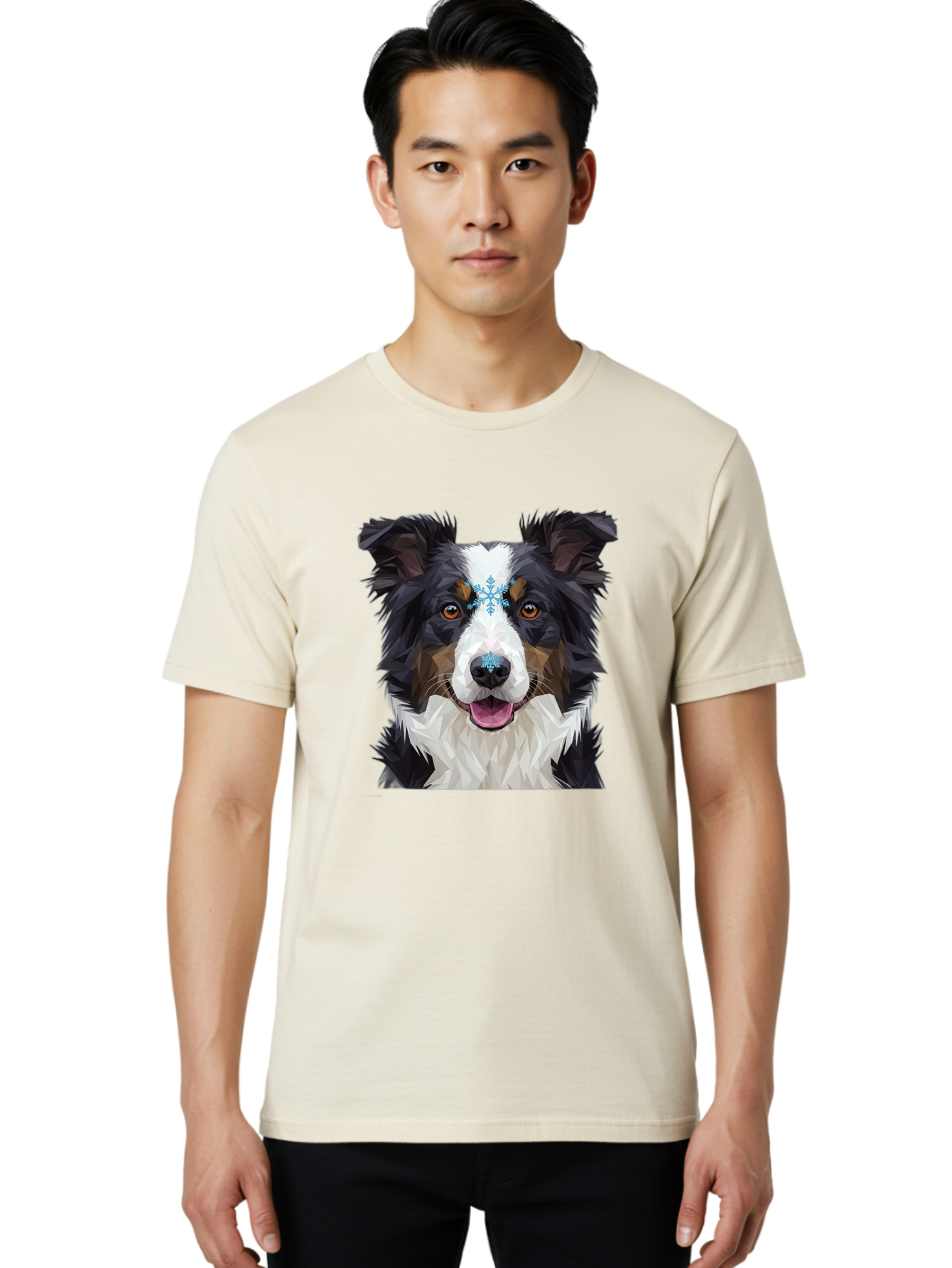 Border-Collie-With-Snowflake Men'S Graphic Tee, 100% Cotton, Comfortable Casual Summer Wear, Machine Washable, Vintage Camera, Old Camera, Antique Camera, Black Camera, Classic Photography, Photography Equipment, Nostalgic Device, Film Camera, Bak102