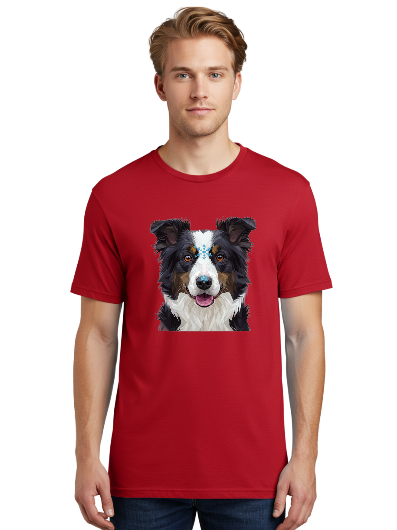 Border-Collie-With-Snowflake Men'S Graphic Tee, 100% Cotton, Comfortable Casual Summer Wear, Machine Washable, Vintage Camera, Old Camera, Antique Camera, Black Camera, Classic Photography, Photography Equipment, Nostalgic Device, Film Camera, Bak102
