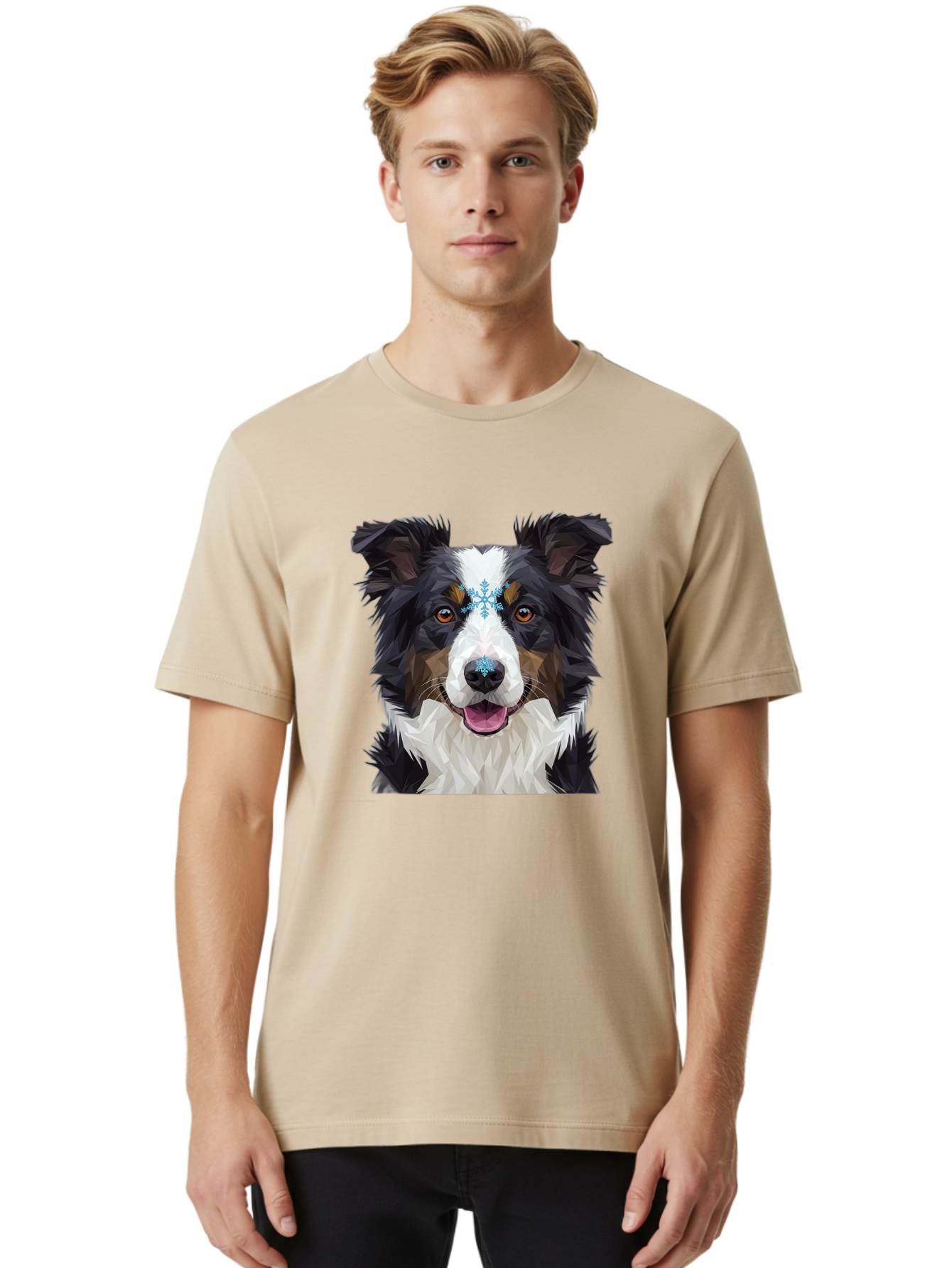 Border-Collie-With-Snowflake Men'S Graphic Tee, 100% Cotton, Comfortable Casual Summer Wear, Machine Washable, Vintage Camera, Old Camera, Antique Camera, Black Camera, Classic Photography, Photography Equipment, Nostalgic Device, Film Camera, Bak102