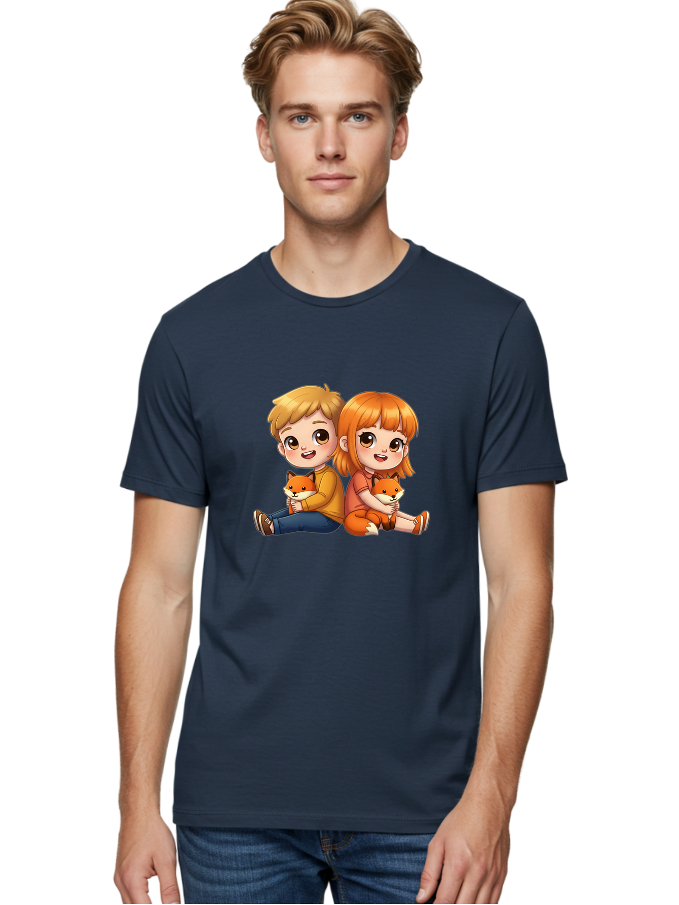 Boy-And-Girl-With-Foxes Men'S Graphic Tee, 100% Cotton, Comfortable Casual Summer Wear, Machine Washable, Vintage Camera, Old Camera, Antique Camera, Black Camera, Classic Photography, Photography Equipment, Nostalgic Device, Film Camera, Bak104