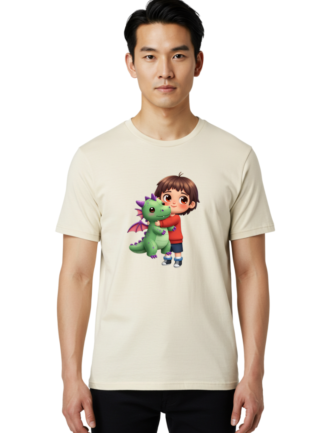 Boy-Hugging-Dragon Men'S Graphic Tee, 100% Cotton, Comfortable Casual Summer Wear, Machine Washable, Vintage Camera, Old Camera, Antique Camera, Black Camera, Classic Photography, Photography Equipment, Nostalgic Device, Film Camera, Bak105