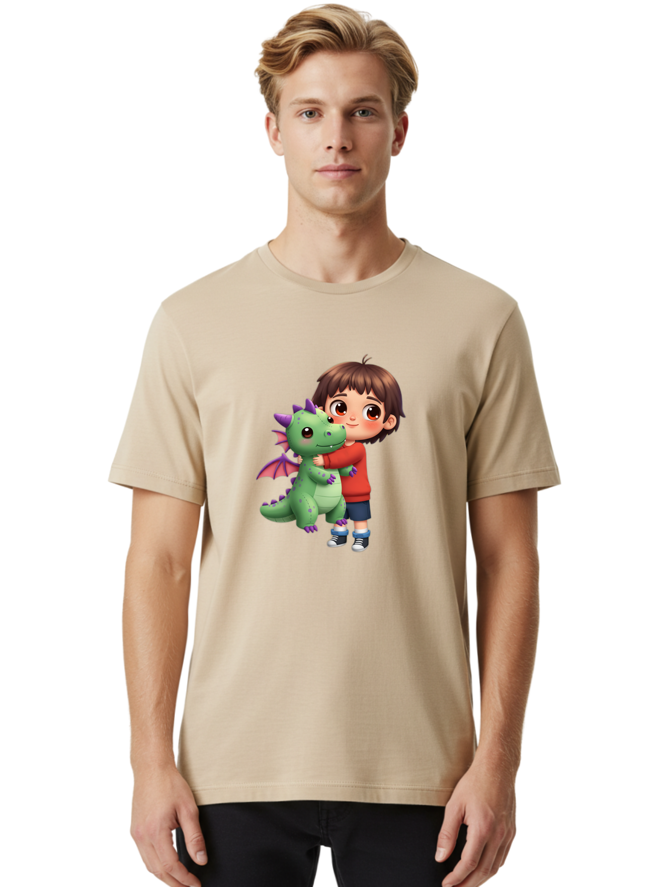 Boy-Hugging-Dragon Men'S Graphic Tee, 100% Cotton, Comfortable Casual Summer Wear, Machine Washable, Vintage Camera, Old Camera, Antique Camera, Black Camera, Classic Photography, Photography Equipment, Nostalgic Device, Film Camera, Bak105