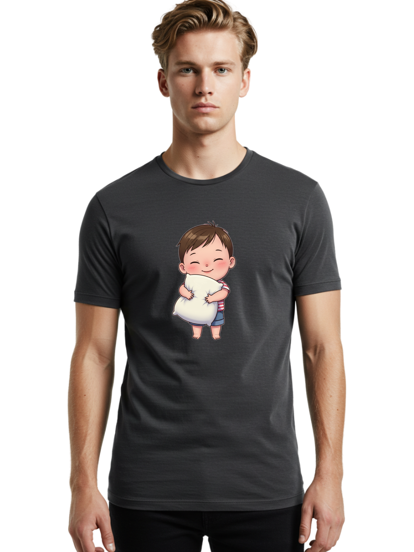 Boy-Hugging-Pillow Men'S Graphic Tee, 100% Cotton, Comfortable Casual Summer Wear, Machine Washable, Vintage Camera, Old Camera, Antique Camera, Black Camera, Classic Photography, Photography Equipment, Nostalgic Device, Film Camera, Bak106