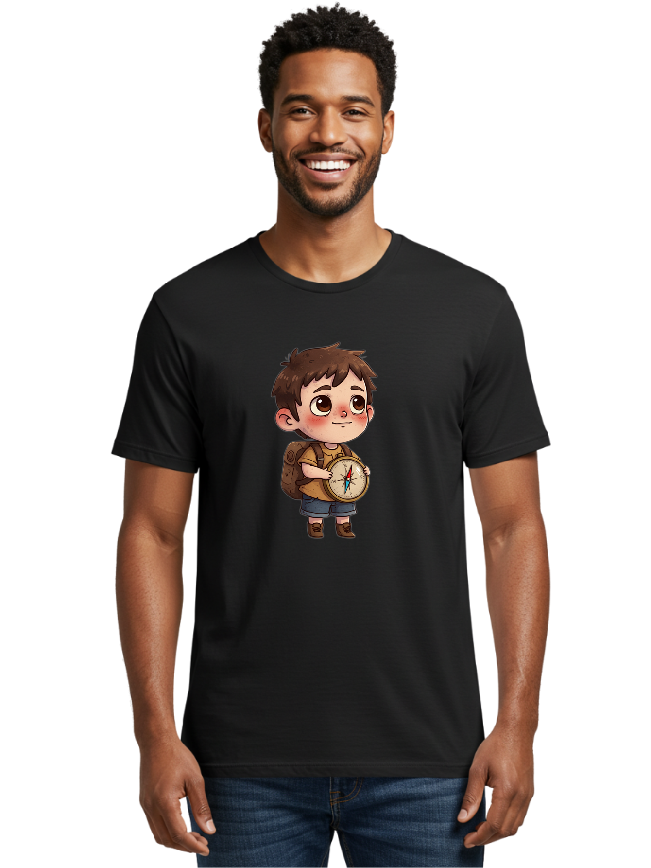 Boy-With-Compass Men'S Graphic Tee, 100% Cotton, Comfortable Casual Summer Wear, Machine Washable, Vintage Camera, Old Camera, Antique Camera, Black Camera, Classic Photography, Photography Equipment, Nostalgic Device, Film Camera, Camera Art Bak107