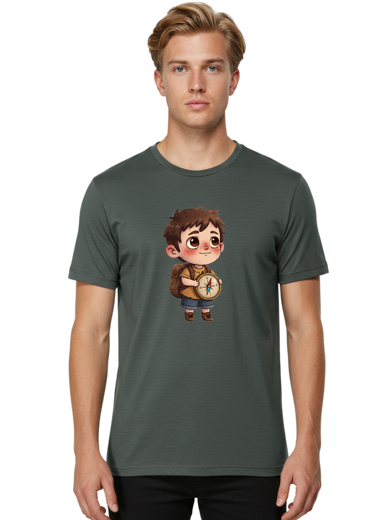 Boy-With-Compass Men'S Graphic Tee, 100% Cotton, Comfortable Casual Summer Wear, Machine Washable, Vintage Camera, Old Camera, Antique Camera, Black Camera, Classic Photography, Photography Equipment, Nostalgic Device, Film Camera, Camera Art Bak107