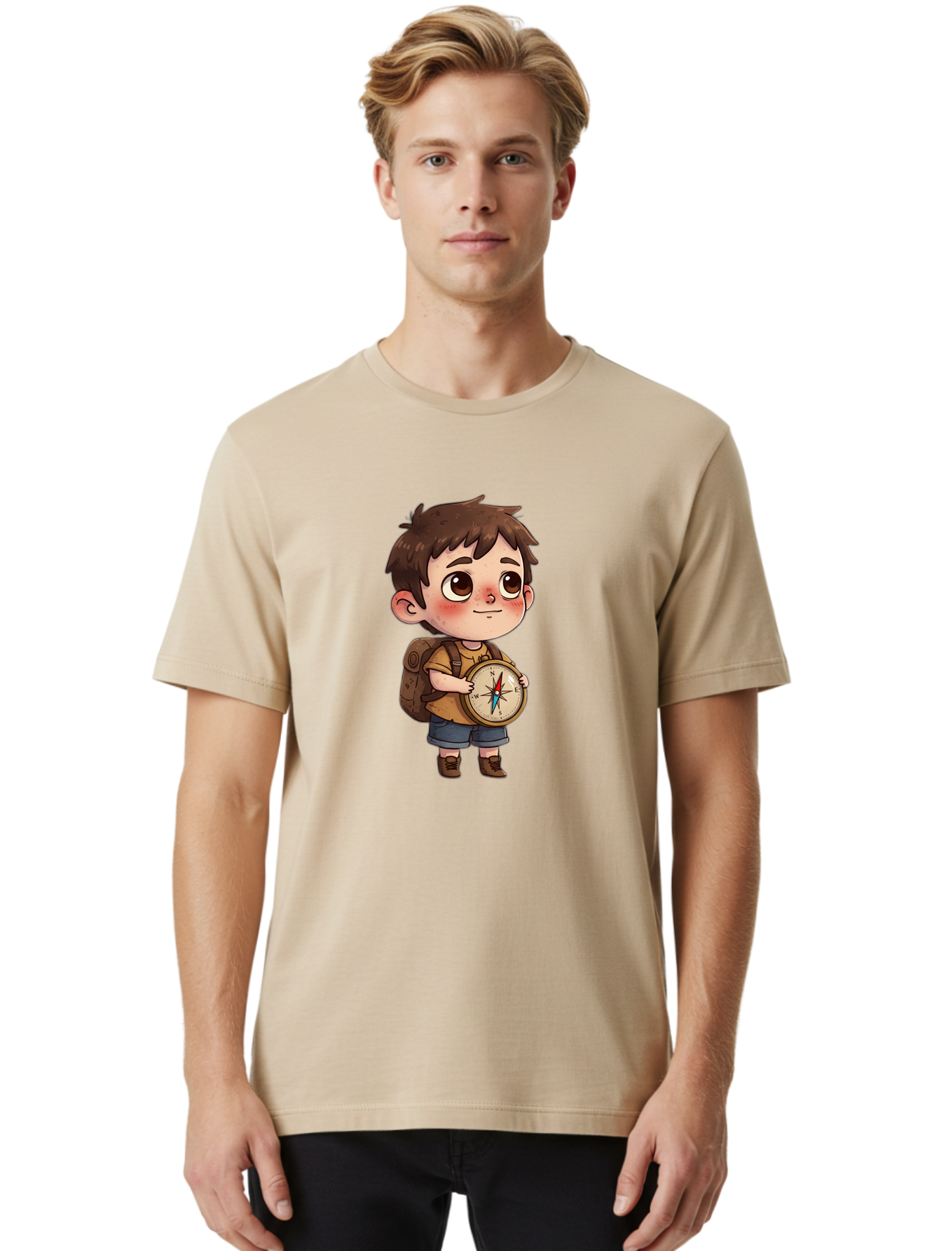 Boy-With-Compass Men'S Graphic Tee, 100% Cotton, Comfortable Casual Summer Wear, Machine Washable, Vintage Camera, Old Camera, Antique Camera, Black Camera, Classic Photography, Photography Equipment, Nostalgic Device, Film Camera, Camera Art Bak107