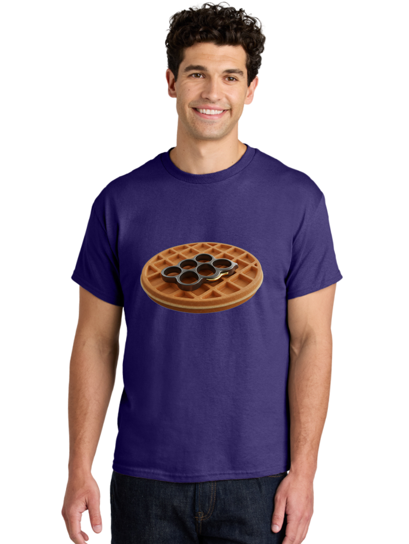 Brass-Knuckle-Waffle Men'S Graphic Tee, 100% Cotton, Comfortable Casual Summer Wear, Machine Washable, Vintage Camera, Old Camera, Antique Camera, Black Camera, Classic Photography, Photography Equipment, Nostalgic Device, Film Camera, Bak111