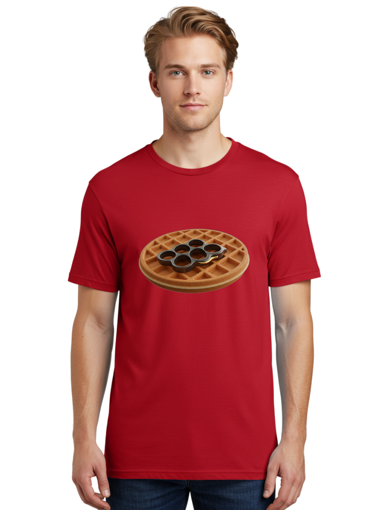 Brass-Knuckle-Waffle Men'S Graphic Tee, 100% Cotton, Comfortable Casual Summer Wear, Machine Washable, Vintage Camera, Old Camera, Antique Camera, Black Camera, Classic Photography, Photography Equipment, Nostalgic Device, Film Camera, Bak111