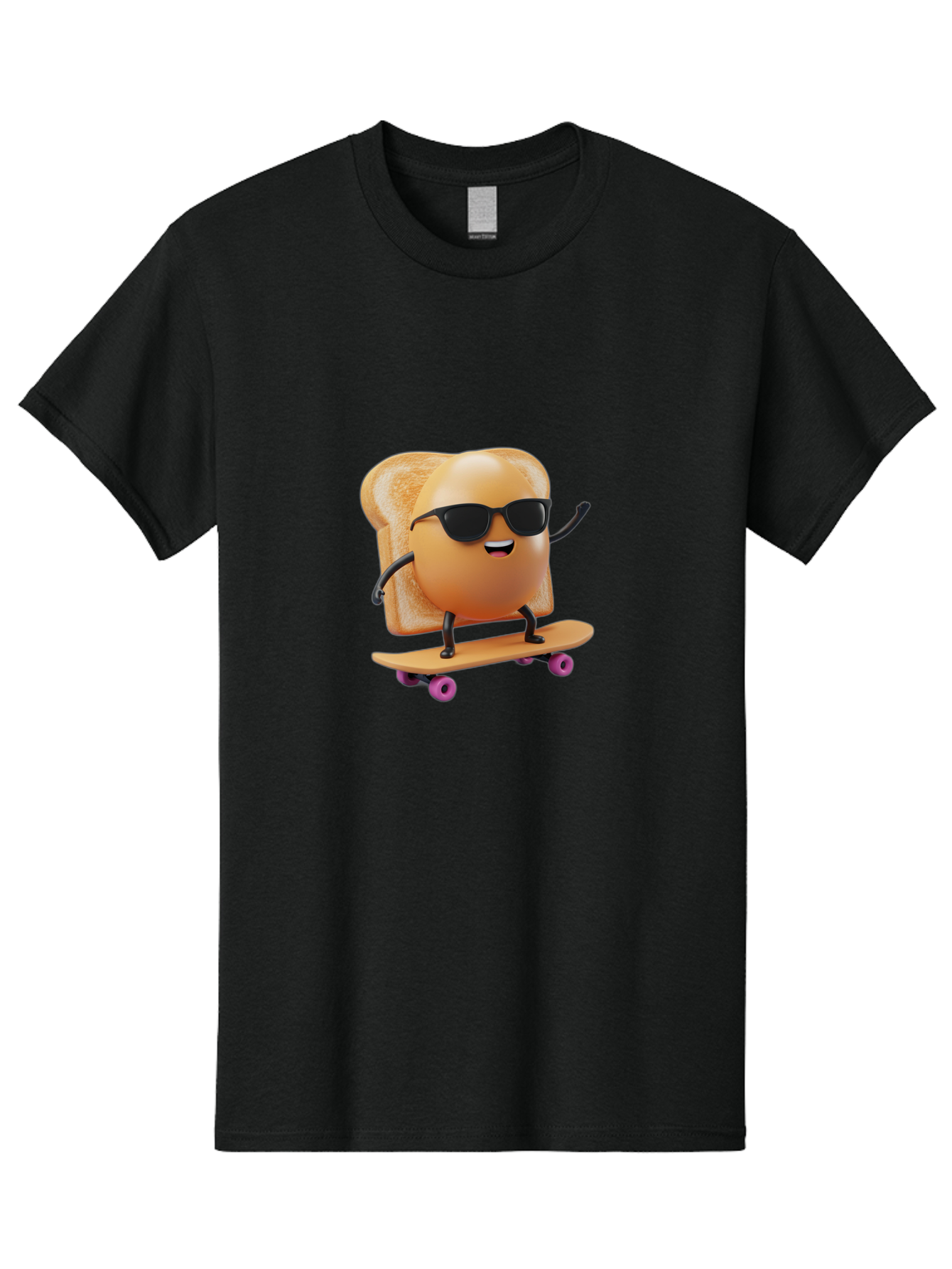 Bread-Character-Skateboarding Men'S Graphic Tee, 100% Cotton, Comfortable Casual Summer Wear, Machine Washable, Vintage Camera, Old Camera, Antique Camera, Black Camera, Classic Photography, Photography Equipment, Nostalgic Device, Bak112
