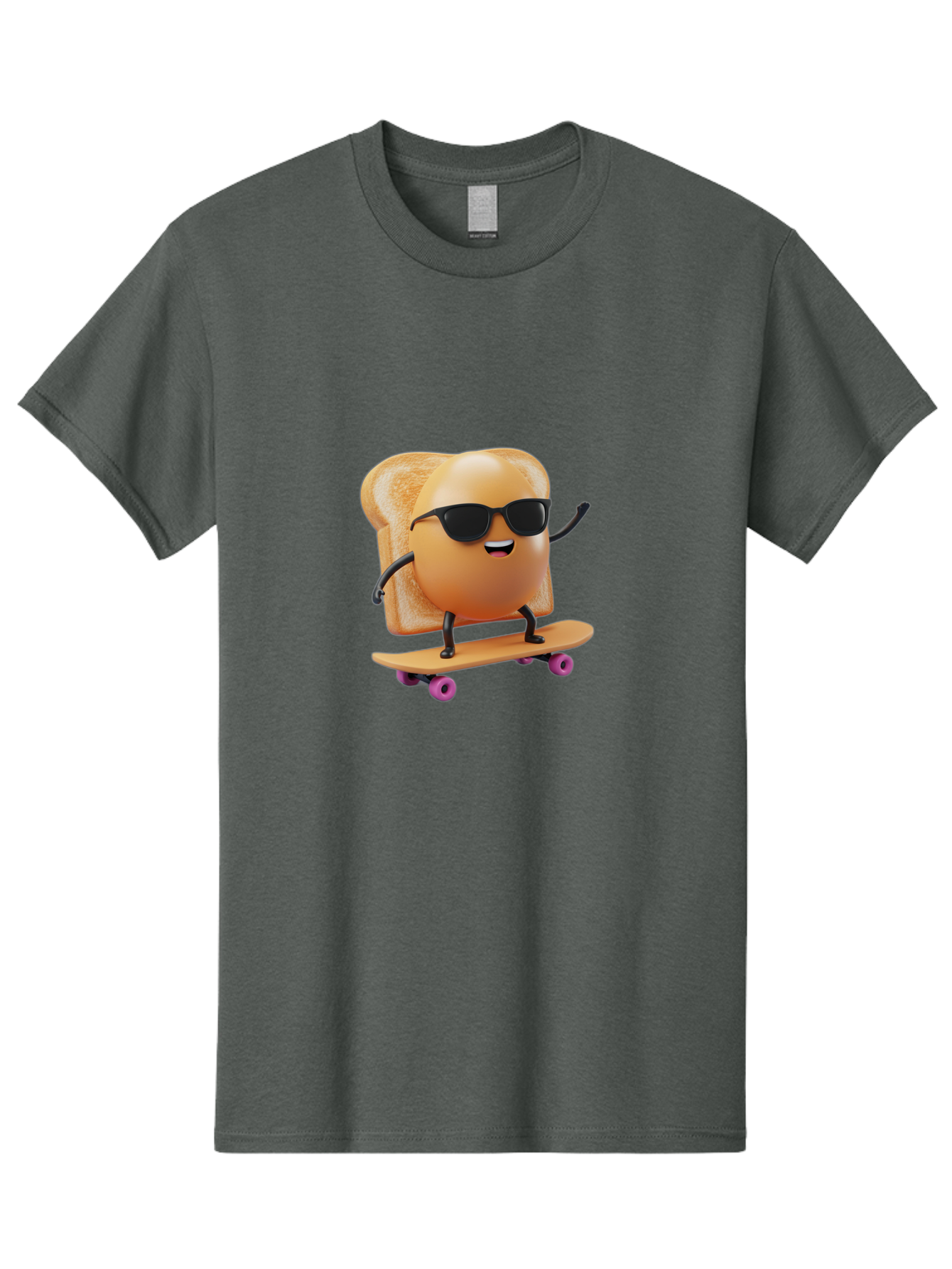 Bread-Character-Skateboarding Men'S Graphic Tee, 100% Cotton, Comfortable Casual Summer Wear, Machine Washable, Vintage Camera, Old Camera, Antique Camera, Black Camera, Classic Photography, Photography Equipment, Nostalgic Device, Bak112
