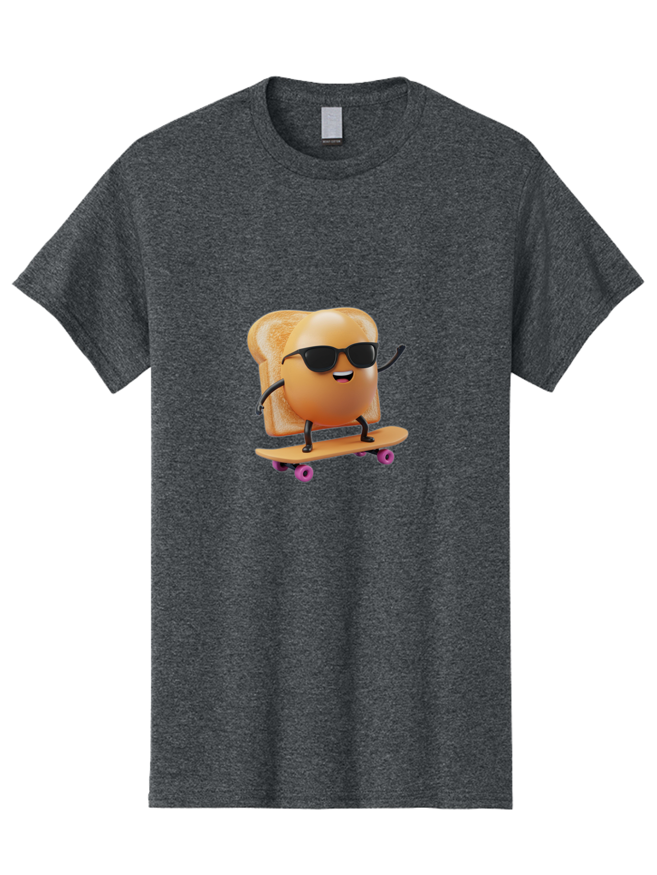 Bread-Character-Skateboarding Men'S Graphic Tee, 100% Cotton, Comfortable Casual Summer Wear, Machine Washable, Vintage Camera, Old Camera, Antique Camera, Black Camera, Classic Photography, Photography Equipment, Nostalgic Device, Bak112