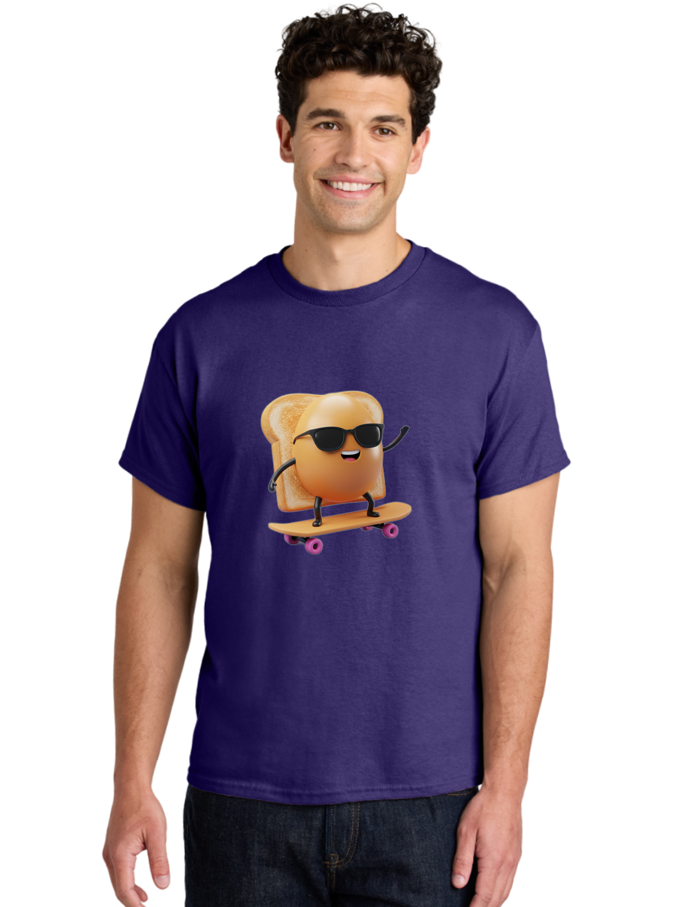 Bread-Character-Skateboarding Men'S Graphic Tee, 100% Cotton, Comfortable Casual Summer Wear, Machine Washable, Vintage Camera, Old Camera, Antique Camera, Black Camera, Classic Photography, Photography Equipment, Nostalgic Device, Bak112