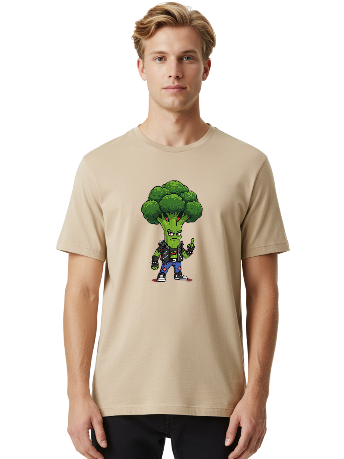 Broccoli-Character-1 Men'S Graphic Tee, 100% Cotton, Comfortable Casual Summer Wear, Machine Washable, Vintage Camera, Old Camera, Antique Camera, Black Camera, Classic Photography, Photography Equipment, Nostalgic Device, Film Camera, Bak113