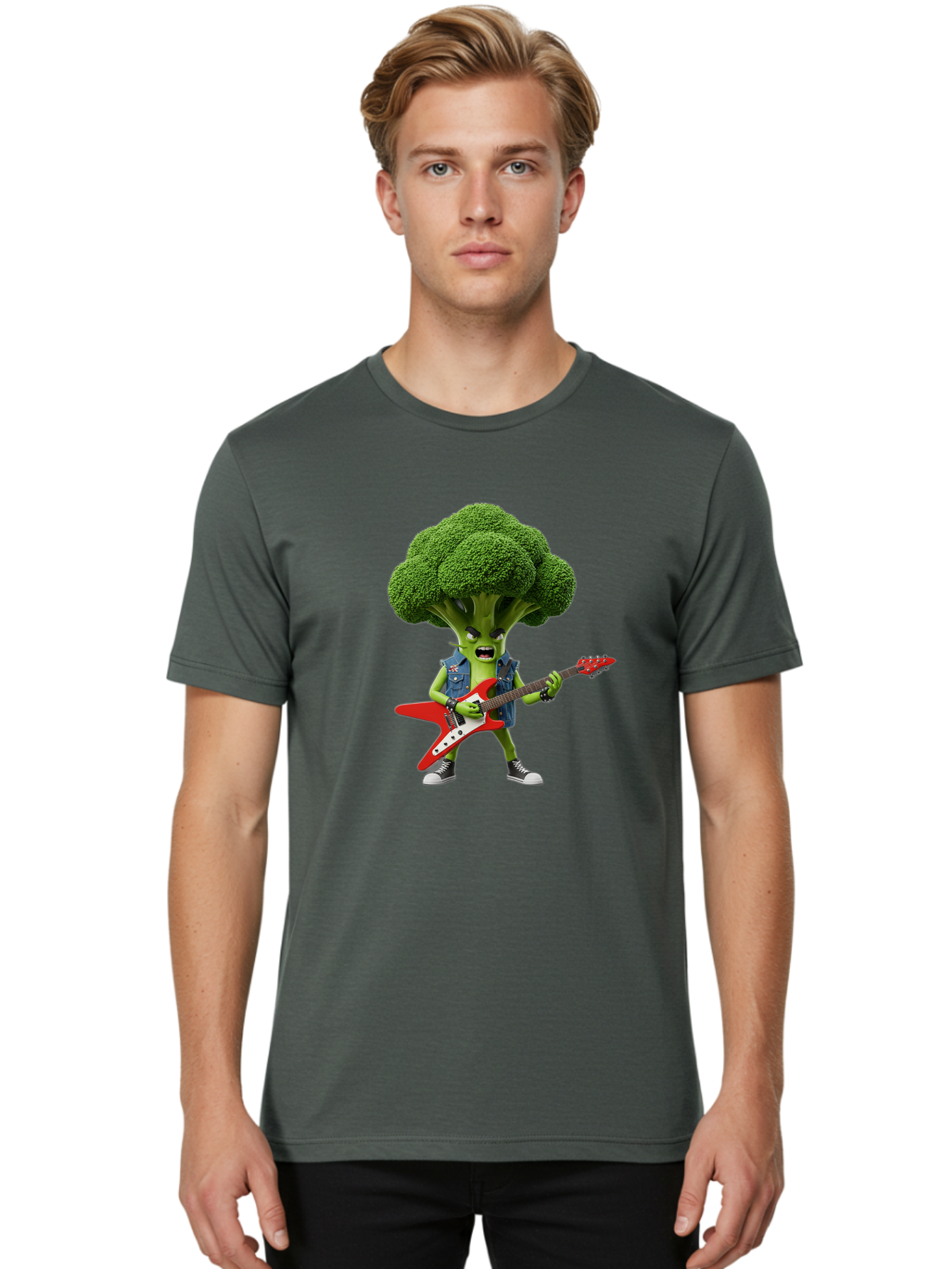 Broccoli-Rockstar Men'S Graphic Tee, 100% Cotton, Comfortable Casual Summer Wear, Machine Washable, Vintage Camera, Old Camera, Antique Camera, Black Camera, Classic Photography, Photography Equipment, Nostalgic Device, Film Camera, Camera Art Bak116
