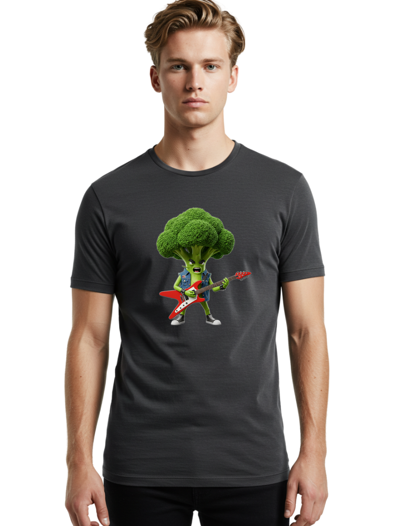 Broccoli-Rockstar Men'S Graphic Tee, 100% Cotton, Comfortable Casual Summer Wear, Machine Washable, Vintage Camera, Old Camera, Antique Camera, Black Camera, Classic Photography, Photography Equipment, Nostalgic Device, Film Camera, Camera Art Bak116