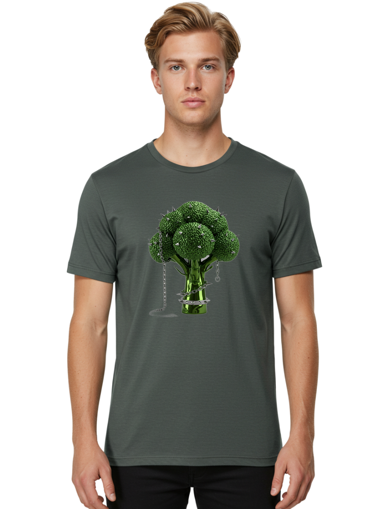 Broccoli-With-Spikes-And-Chains Men'S Graphic Tee, 100% Cotton, Comfortable Casual Summer Wear, Machine Washable, Vintage Camera, Old Camera, Antique Camera, Black Camera, Classic Photography, Photography Equipment, Nostalgic Device, Bak117