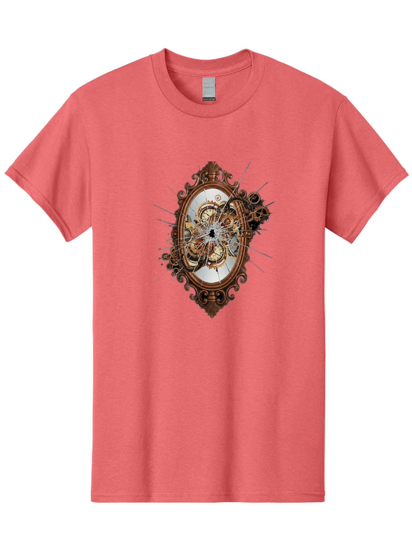 Broken-Clock-Mirror Men'S Graphic Tee, 100% Cotton, Comfortable Casual Summer Wear, Machine Washable, Vintage Camera, Old Camera, Antique Camera, Black Camera, Classic Photography, Photography Equipment, Nostalgic Device, Film Camera, Bak120