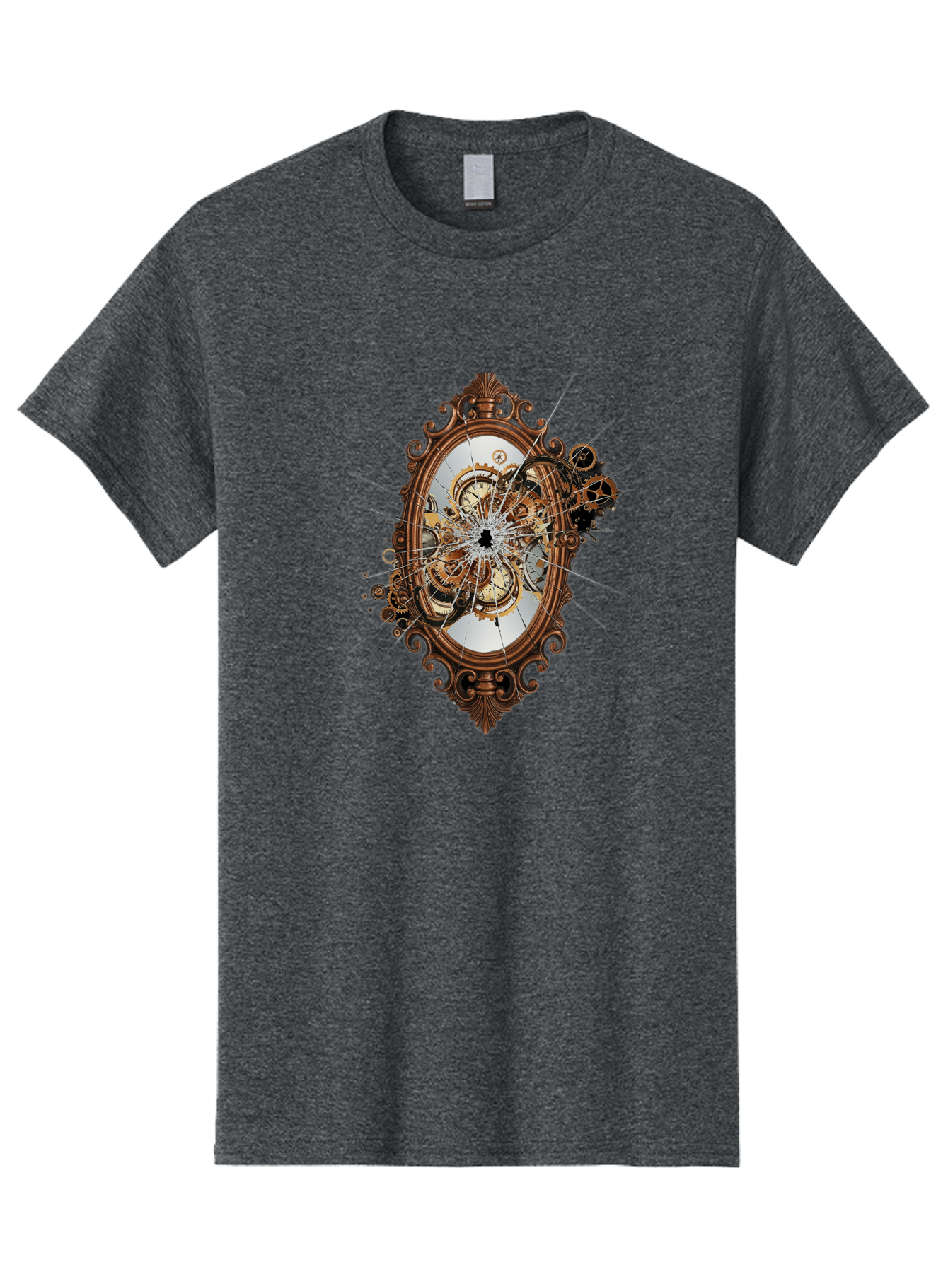 Broken-Clock-Mirror Men'S Graphic Tee, 100% Cotton, Comfortable Casual Summer Wear, Machine Washable, Vintage Camera, Old Camera, Antique Camera, Black Camera, Classic Photography, Photography Equipment, Nostalgic Device, Film Camera, Bak120
