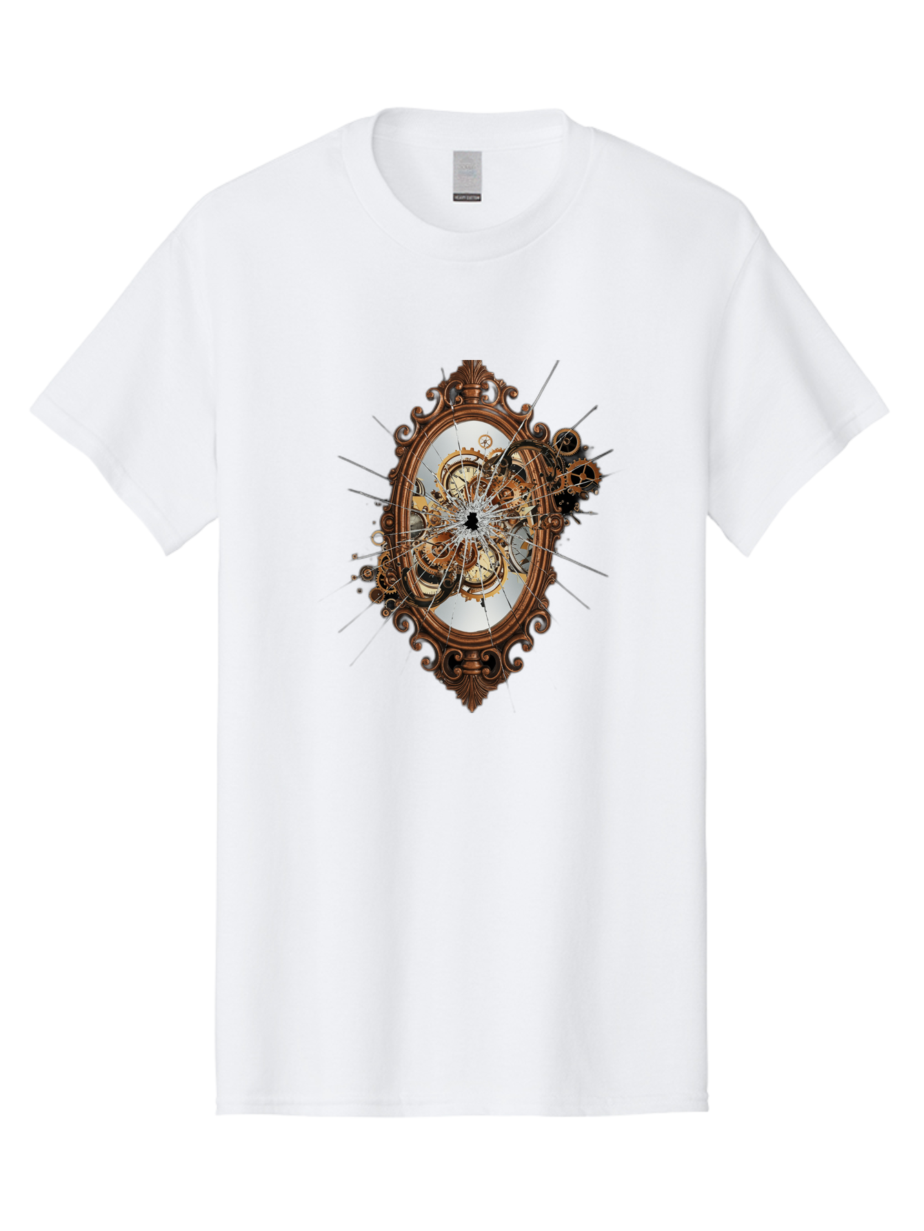 Broken-Clock-Mirror Men'S Graphic Tee, 100% Cotton, Comfortable Casual Summer Wear, Machine Washable, Vintage Camera, Old Camera, Antique Camera, Black Camera, Classic Photography, Photography Equipment, Nostalgic Device, Film Camera, Bak120