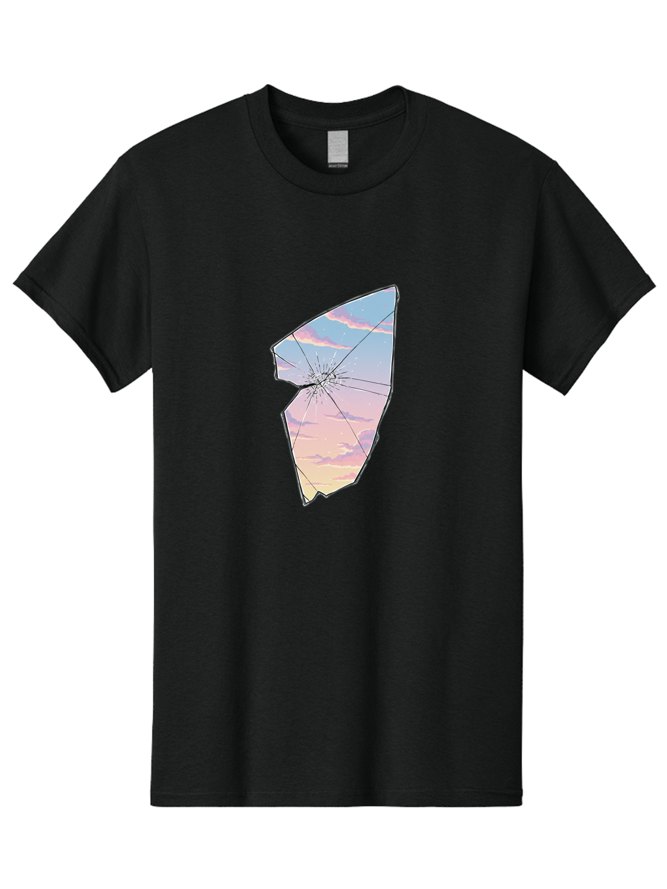 Broken-Glass-With-Sunset Men'S Graphic Tee, 100% Cotton, Comfortable Casual Summer Wear, Machine Washable, Vintage Camera, Old Camera, Antique Camera, Black Camera, Classic Photography, Photography Equipment, Nostalgic Device, Film Camera, Bak122