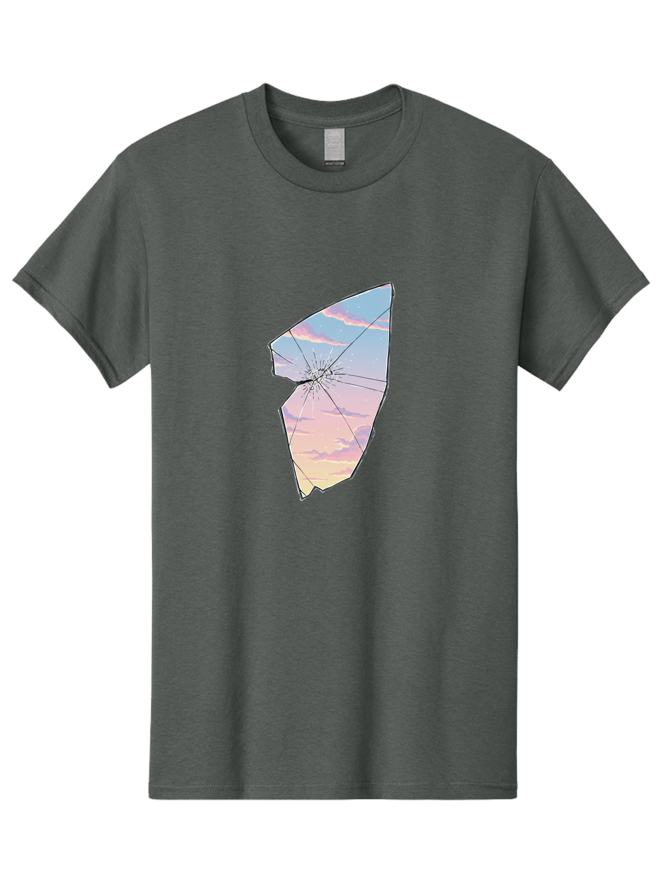 Broken-Glass-With-Sunset Men'S Graphic Tee, 100% Cotton, Comfortable Casual Summer Wear, Machine Washable, Vintage Camera, Old Camera, Antique Camera, Black Camera, Classic Photography, Photography Equipment, Nostalgic Device, Film Camera, Bak122