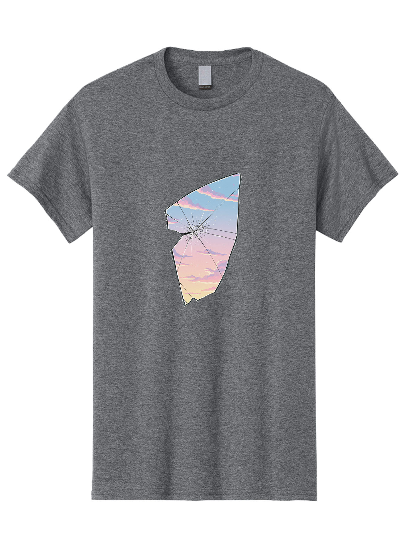 Broken-Glass-With-Sunset Men'S Graphic Tee, 100% Cotton, Comfortable Casual Summer Wear, Machine Washable, Vintage Camera, Old Camera, Antique Camera, Black Camera, Classic Photography, Photography Equipment, Nostalgic Device, Film Camera, Bak122