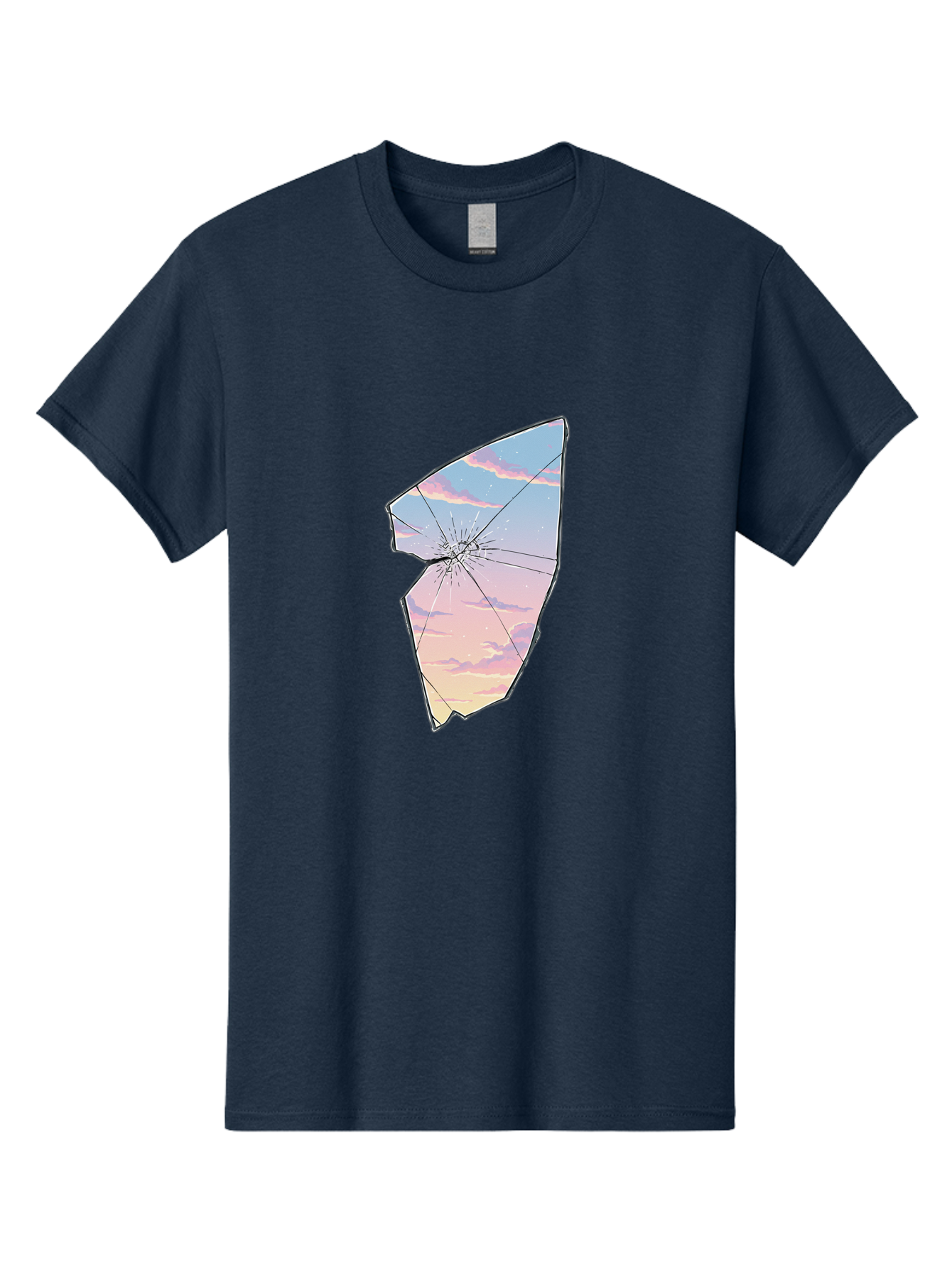 Broken-Glass-With-Sunset Men'S Graphic Tee, 100% Cotton, Comfortable Casual Summer Wear, Machine Washable, Vintage Camera, Old Camera, Antique Camera, Black Camera, Classic Photography, Photography Equipment, Nostalgic Device, Film Camera, Bak122