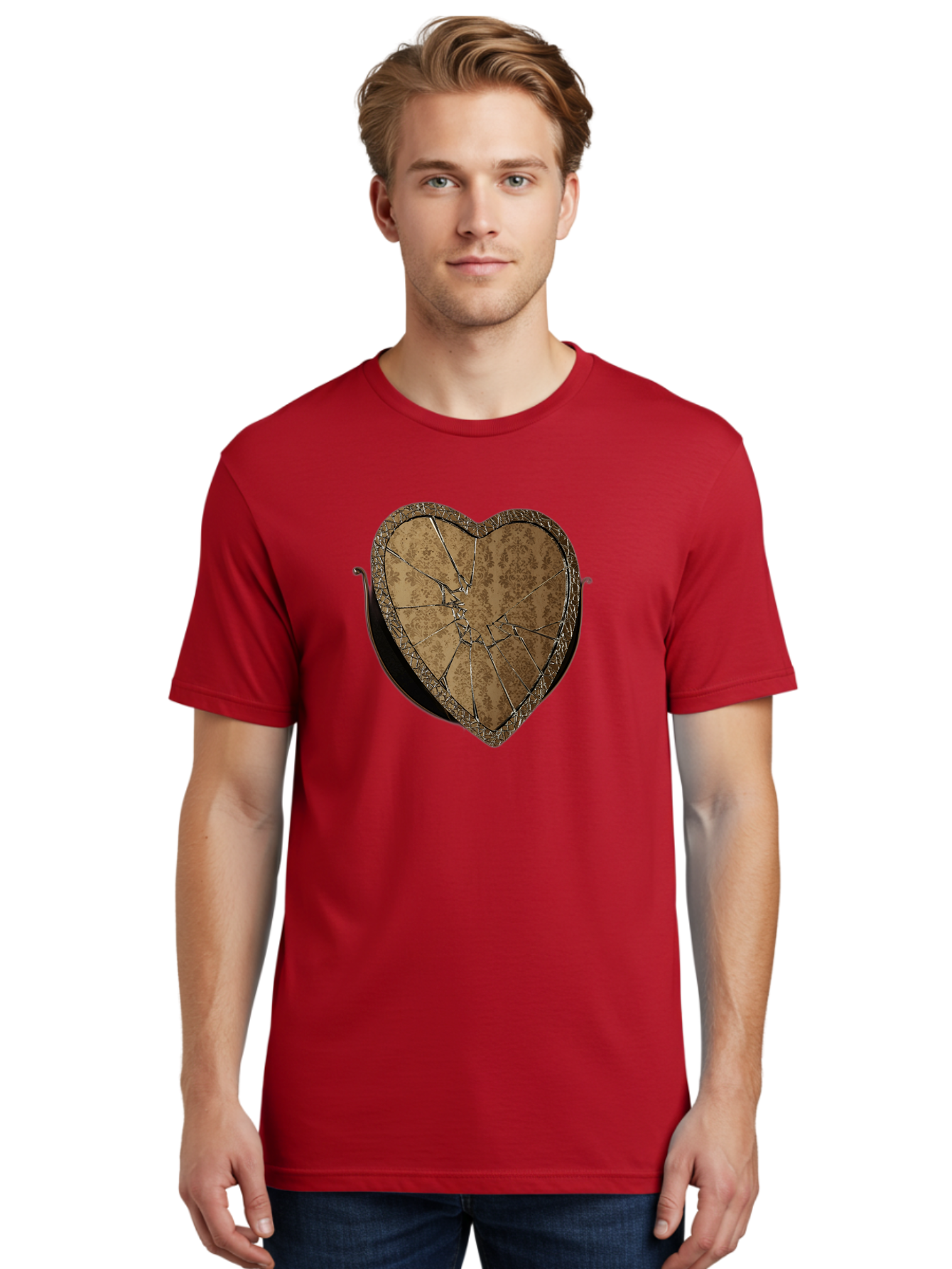 Broken-Heart-2 Men'S Graphic Tee, 100% Cotton, Comfortable Casual Summer Wear, Machine Washable, Vintage Camera, Old Camera, Antique Camera, Black Camera, Classic Photography, Photography Equipment, Nostalgic Device, Film Camera, Camera Art Bak125